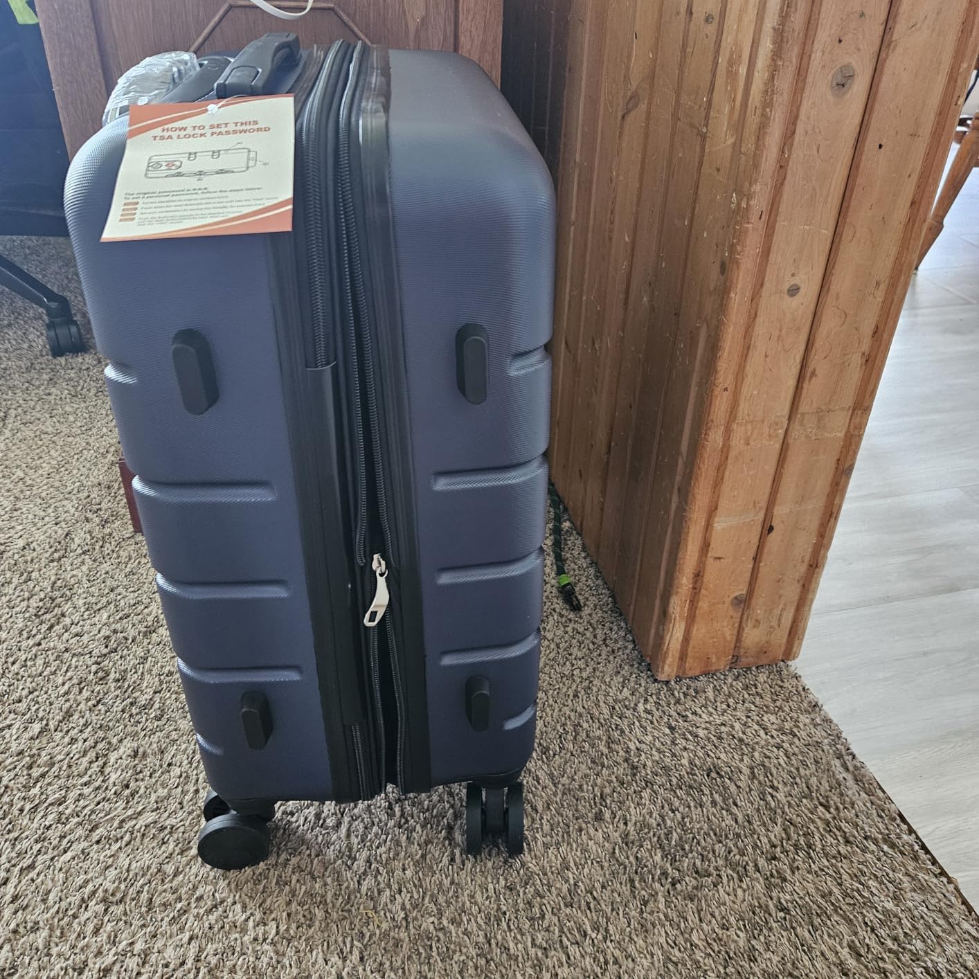 NEWBULIG 20 Inch Carry on Luggage, Lightweight Expandable Rolling Suit Case with TSA Lock, Hard Shell ABS Suitcase with Double Spinner Wheels, Blue customer photo 2