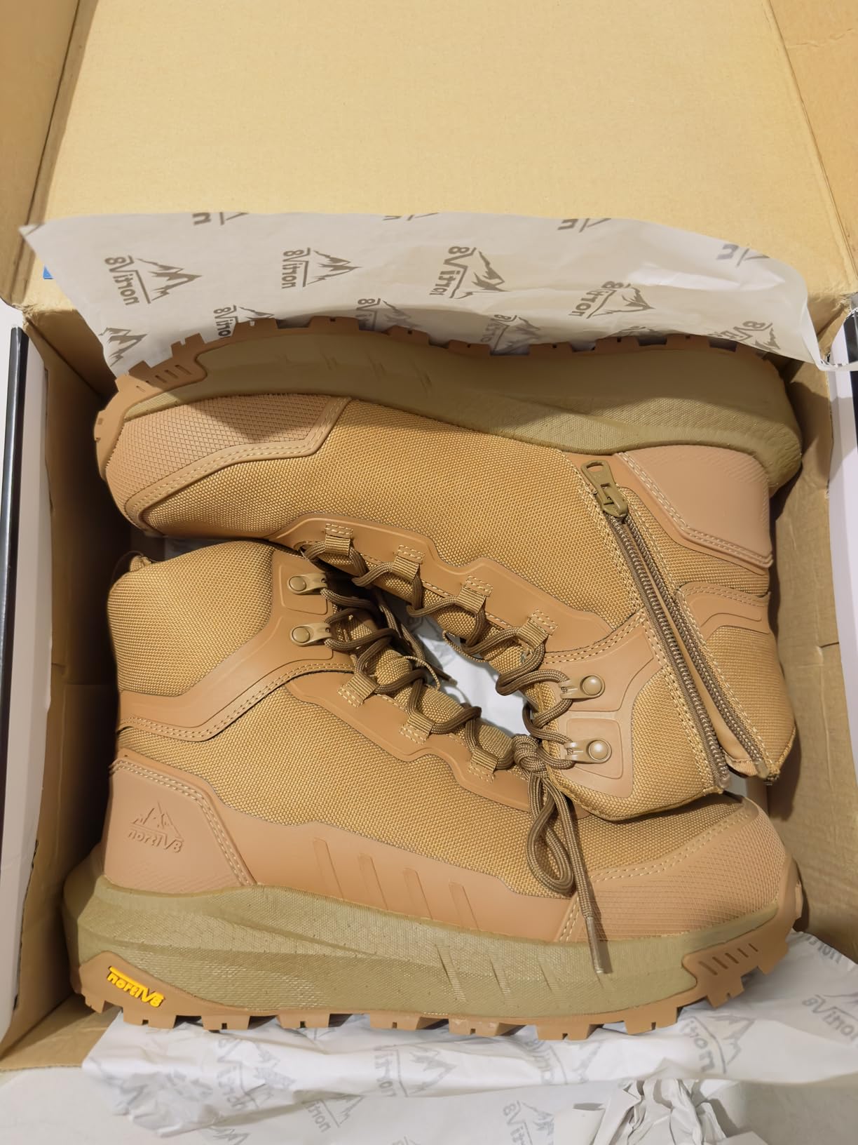 NORTIV 8 Composite Toe Boots for Men ASTM F2413-24 Safety Work Boots Lightweight Anti-Fatigue Non-Slip with Zipper for Warehouse Construction, Terrascope-nano customer photo 1