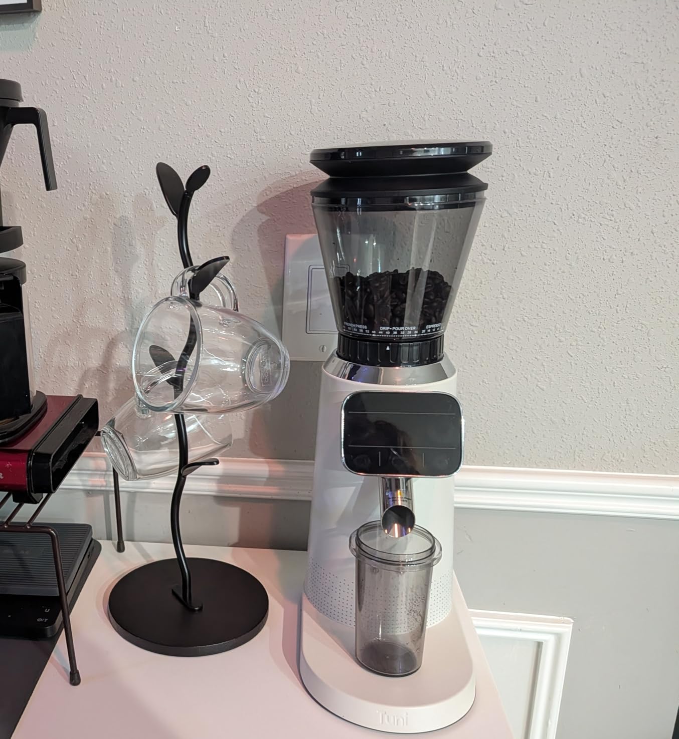Tuni G2 Conical Burr Coffee Grinder, 70 Grind Settings Anti-static Burr Mill, Precision Electronic Timer and LED Touchscreen for Espresso/Drip/Cold Brew/French Press, Stainless Steel customer photo 2