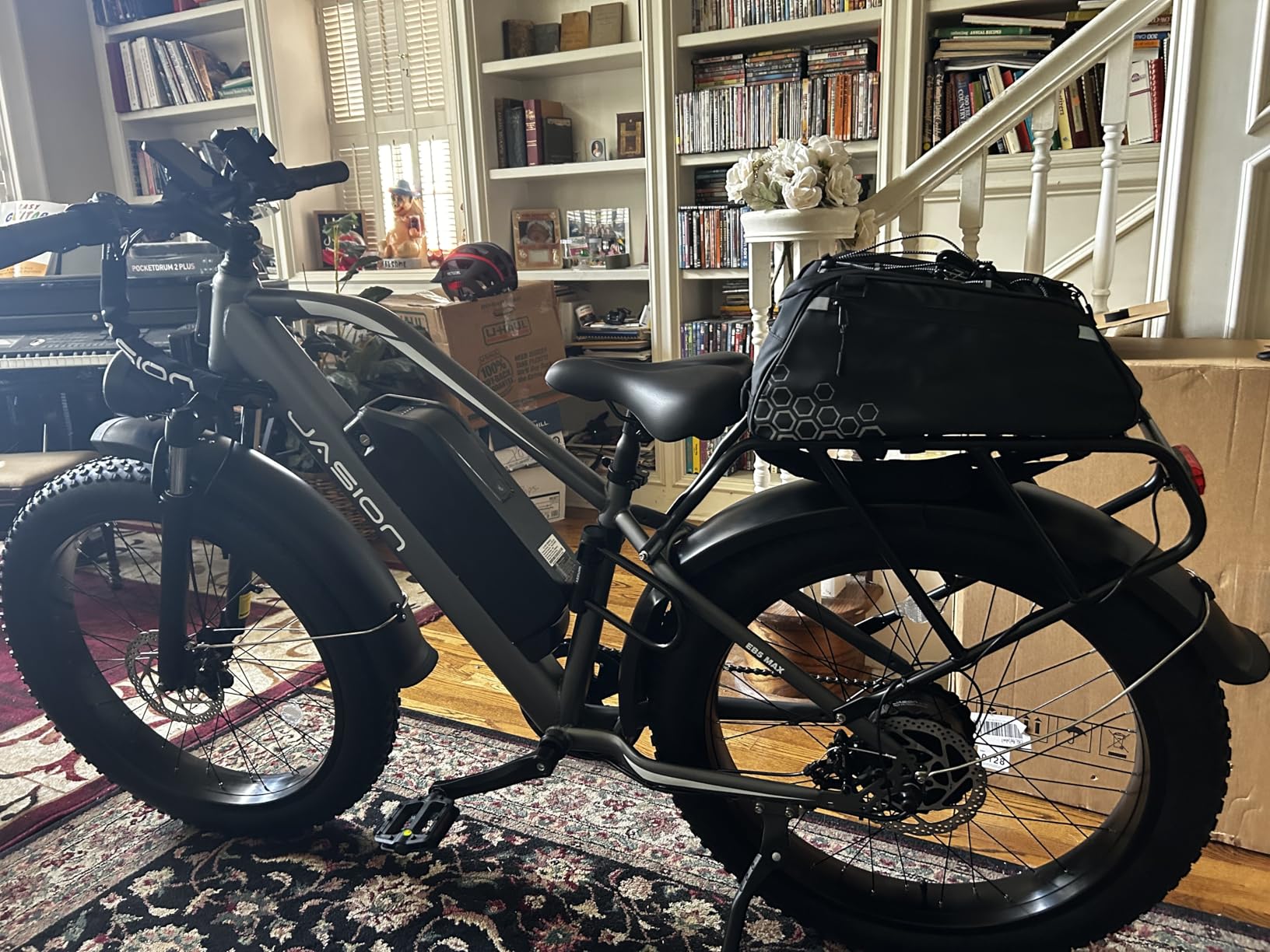 Jasion EB5 MAX Electric Bike for Adults with 2000W Peak Motor, 48V 15Ah (720Wh) Battery Electric Mountain Bike, 26'' x 4'' Fat Tire Ebike, 28+MPH Speed, Cruise Control, with Fenders, Rear Rack customer photo 2
