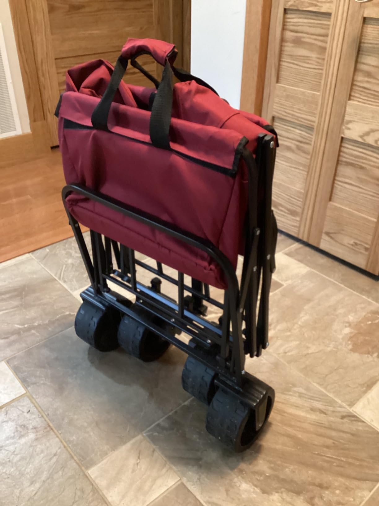 Sekey 150L Wagons Carts Foldable with Big All-Terrian Beach Wheels, Collapsible Heavy Duty Wagon, Extra Large Folding Wagon, Foldable Wagon for Camping, Garden, Sports. Black customer photo 2