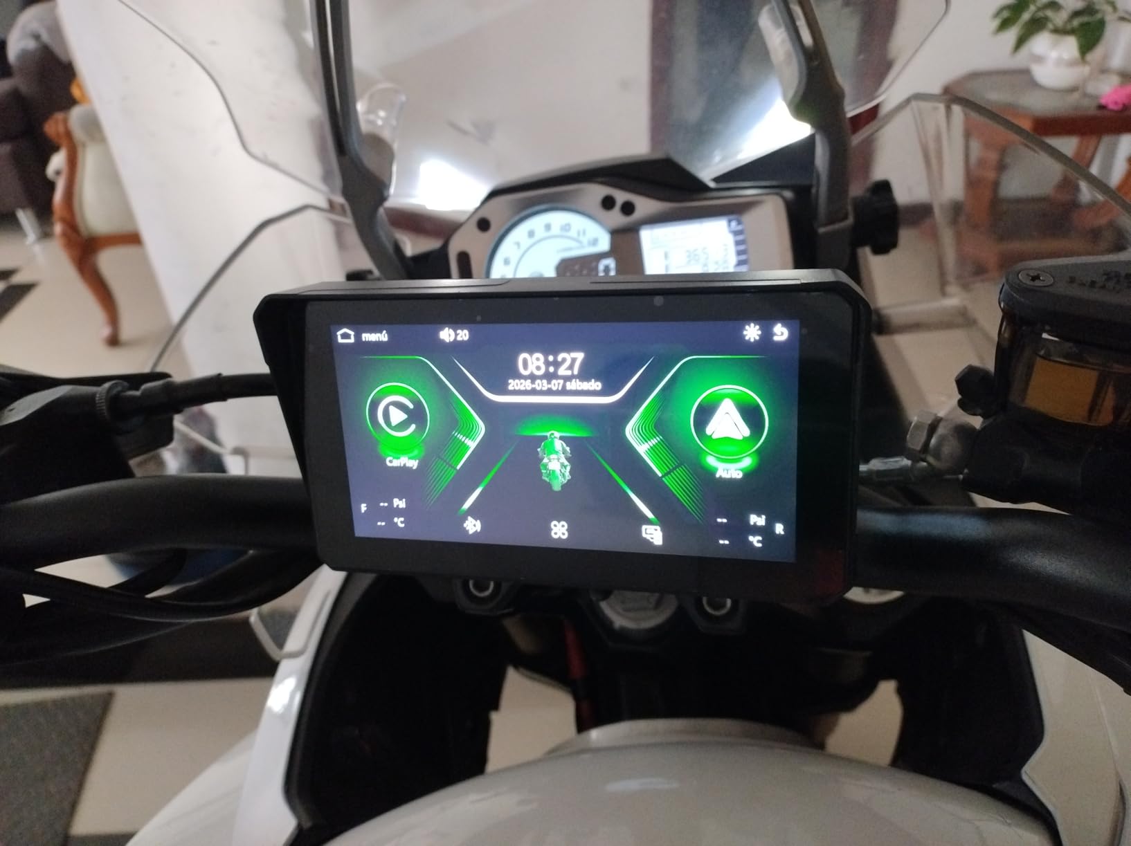CAMECHO 5 Inch Motorcycle CarPlay GPS Navigation System with Wireless CarPlay Android Auto, IP67 Waterproof Touch Screen Car Play Moto with Bluetooth, Siri, Google Assistant, Bracket customer photo 1