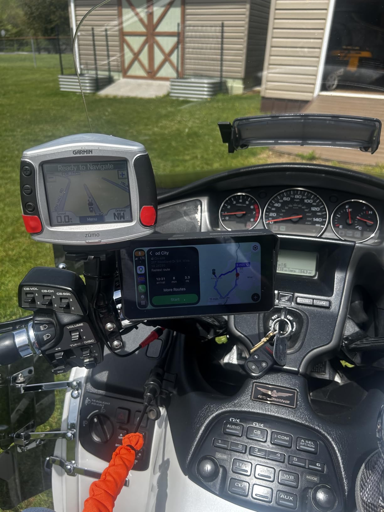 CAMECHO 5 Inch Motorcycle CarPlay GPS Navigation System with Wireless CarPlay Android Auto, IP67 Waterproof Touch Screen Car Play Moto with Bluetooth, Siri, Google Assistant, Bracket customer photo 2