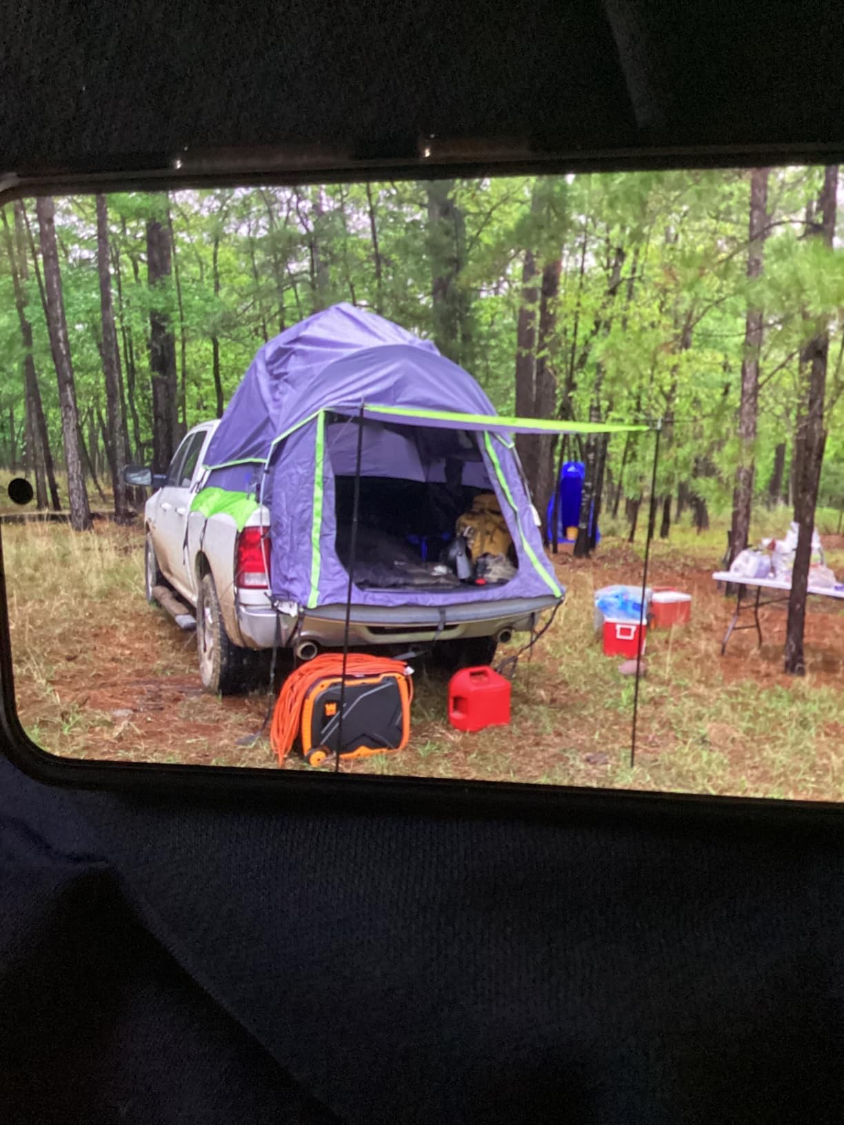 JOYTUTUS Semi-Automatic Truck Bed Tent with Awning, Easy Set-up with Pre-Assembled Design, 2 Person Portable Truck Camping Tent with Rainfly for 5.0FT-6.5FT Pickup Truck Bed, Waterproof PU2000mm customer photo 1