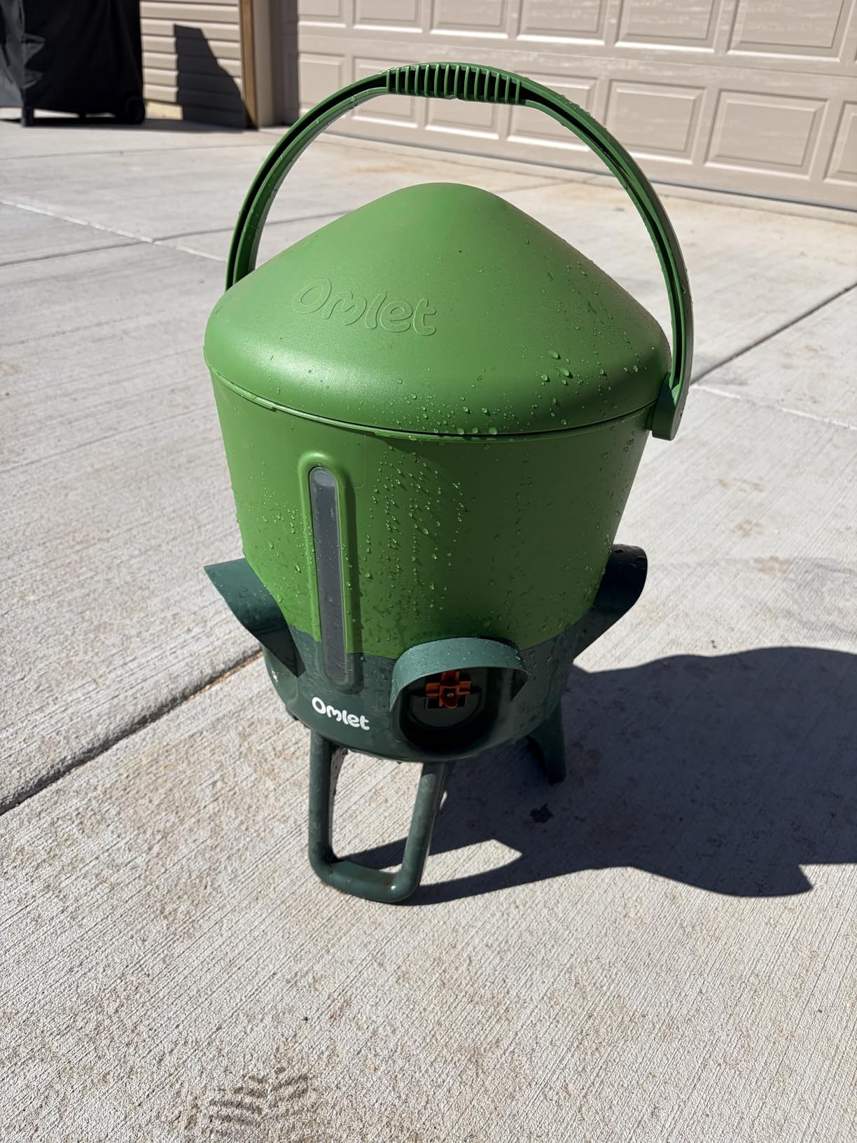 Omlet Insulated Chicken Waterer, 3 Gallon | Stay-Clean Automatic Water Dispenser for Chickens | BPA-Free | Anti-Roost Domed Lid | Includes 5 Cups & Nipples | Sage Green customer photo 1