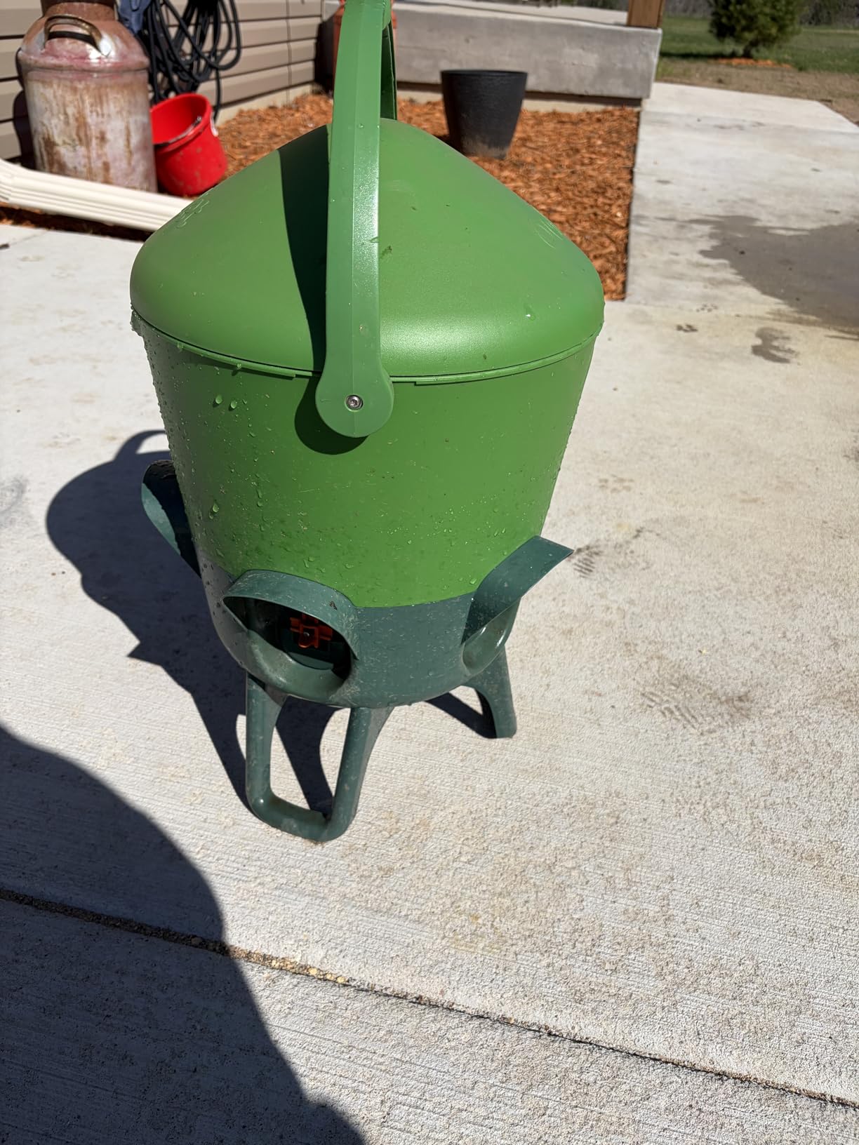 Omlet Insulated Chicken Waterer, 3 Gallon | Stay-Clean Automatic Water Dispenser for Chickens | BPA-Free | Anti-Roost Domed Lid | Includes 5 Cups & Nipples | Sage Green customer photo 2