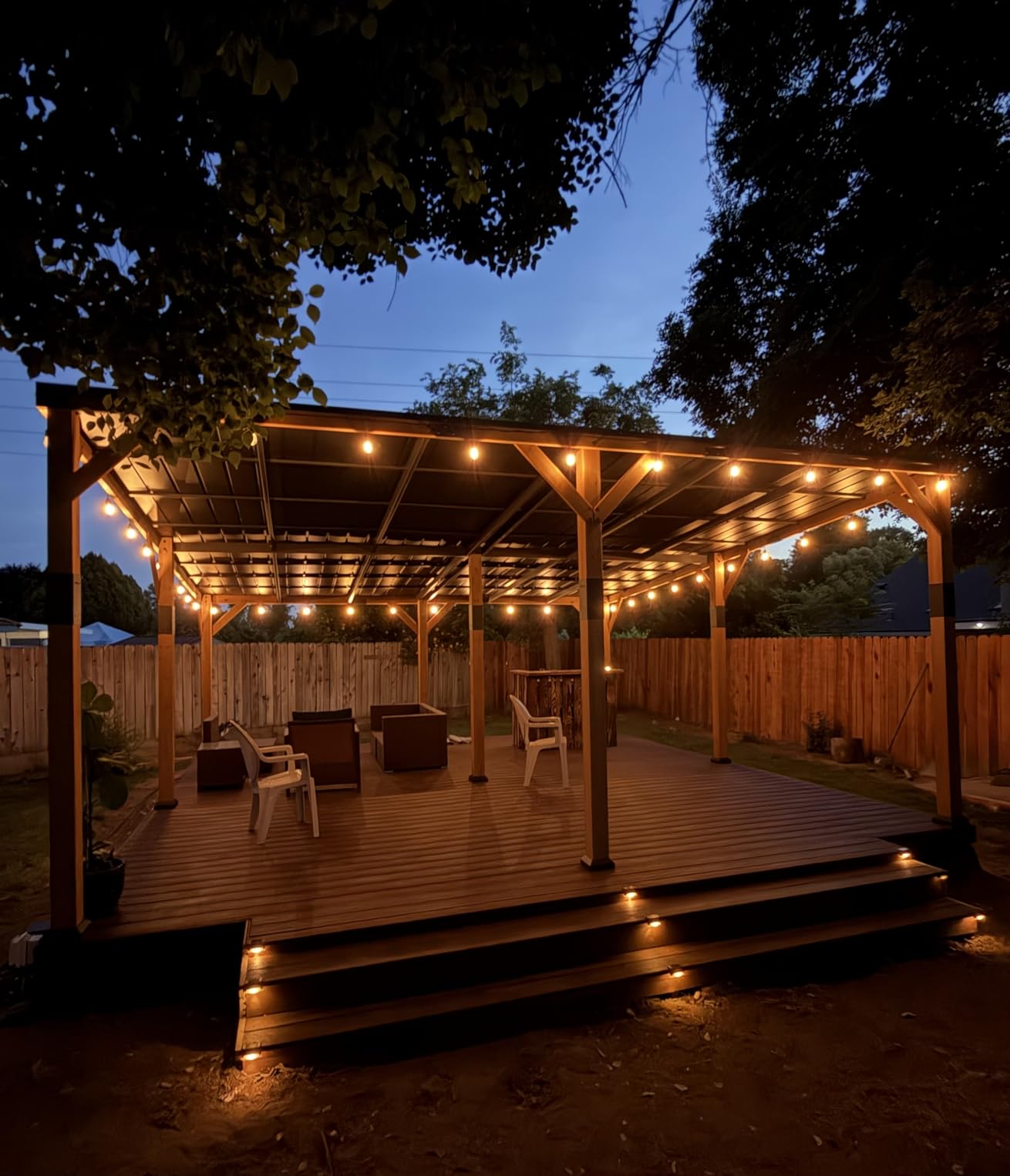Jocisland 10' x 12' Cedar Wood Gazebo with Sloped Galvanized Steel Roof, Hardtop Gazebo Pavilion with Durable, Rot-Resistant Construction, Permanent Outdoor Pergola for Backyard, Deck & Garden customer photo 1