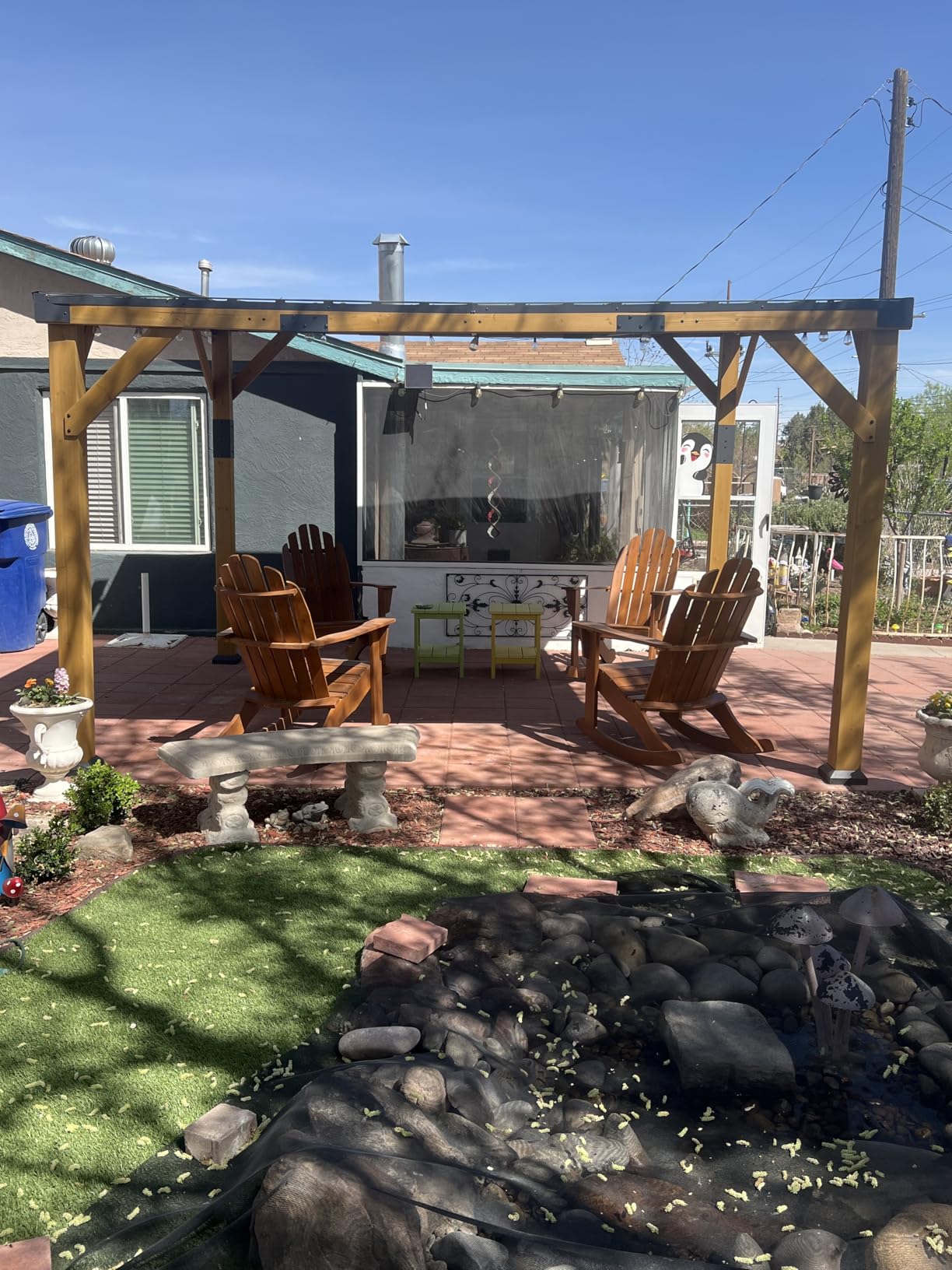 Jocisland 10' x 12' Cedar Wood Gazebo with Sloped Galvanized Steel Roof, Hardtop Gazebo Pavilion with Durable, Rot-Resistant Construction, Permanent Outdoor Pergola for Backyard, Deck & Garden customer photo 2