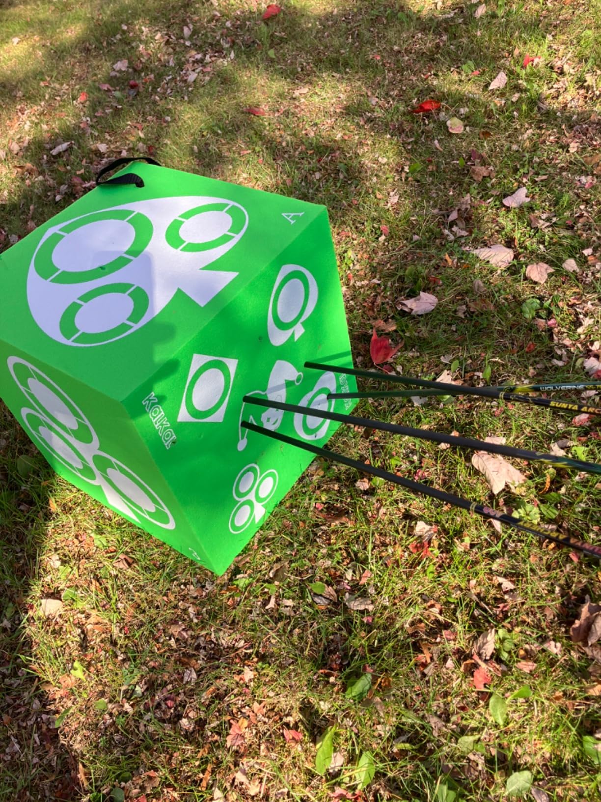 Kalkal Archery Target, 6 Side Foam Archery Target Block with Carry Handle, Easy Arrow Removal, Lightweight Poker Archery Targets for Backyard Practice customer photo 2