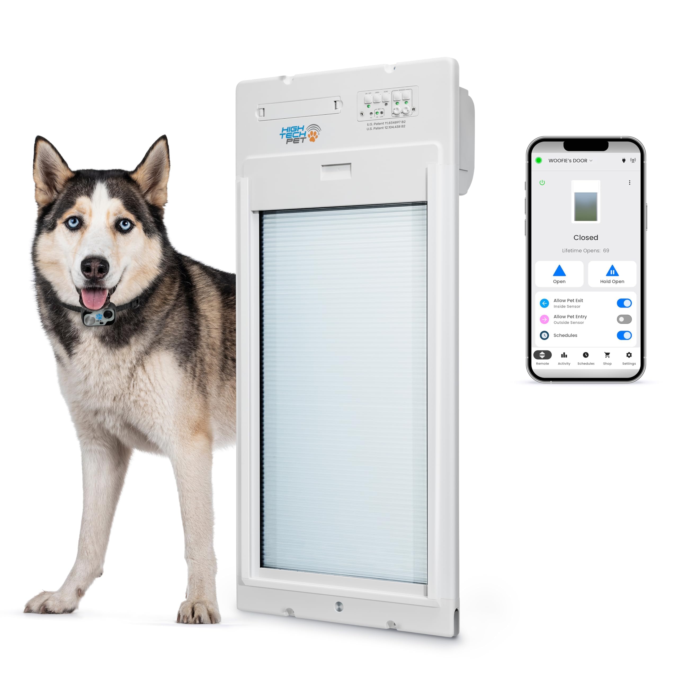 Power Pet Automatic ROLL UP Door by High Tech Pet Brand, Motorized Panel Rolls Up, Pet Collar Operated, Manual & WiFi App Control, Security Lockout Panel, 24/7 Exit & Entry Timers (Large, Door Mount) customer photo 1