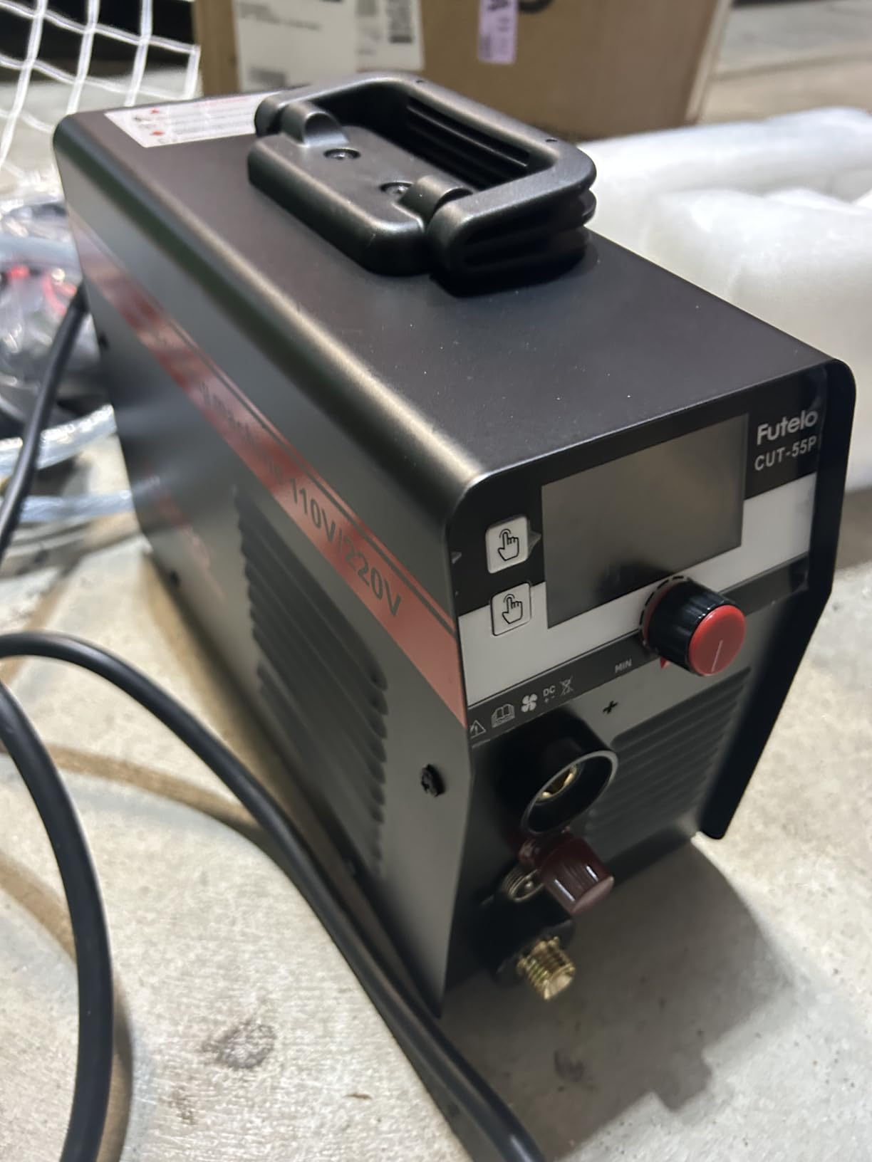 Plasma Cutter 55A, Non-Touch Pilot Arc Plasma Cutter Machine, 110V/220V Dual Voltage, Large LED Display, IGBT Inverter, 1/2