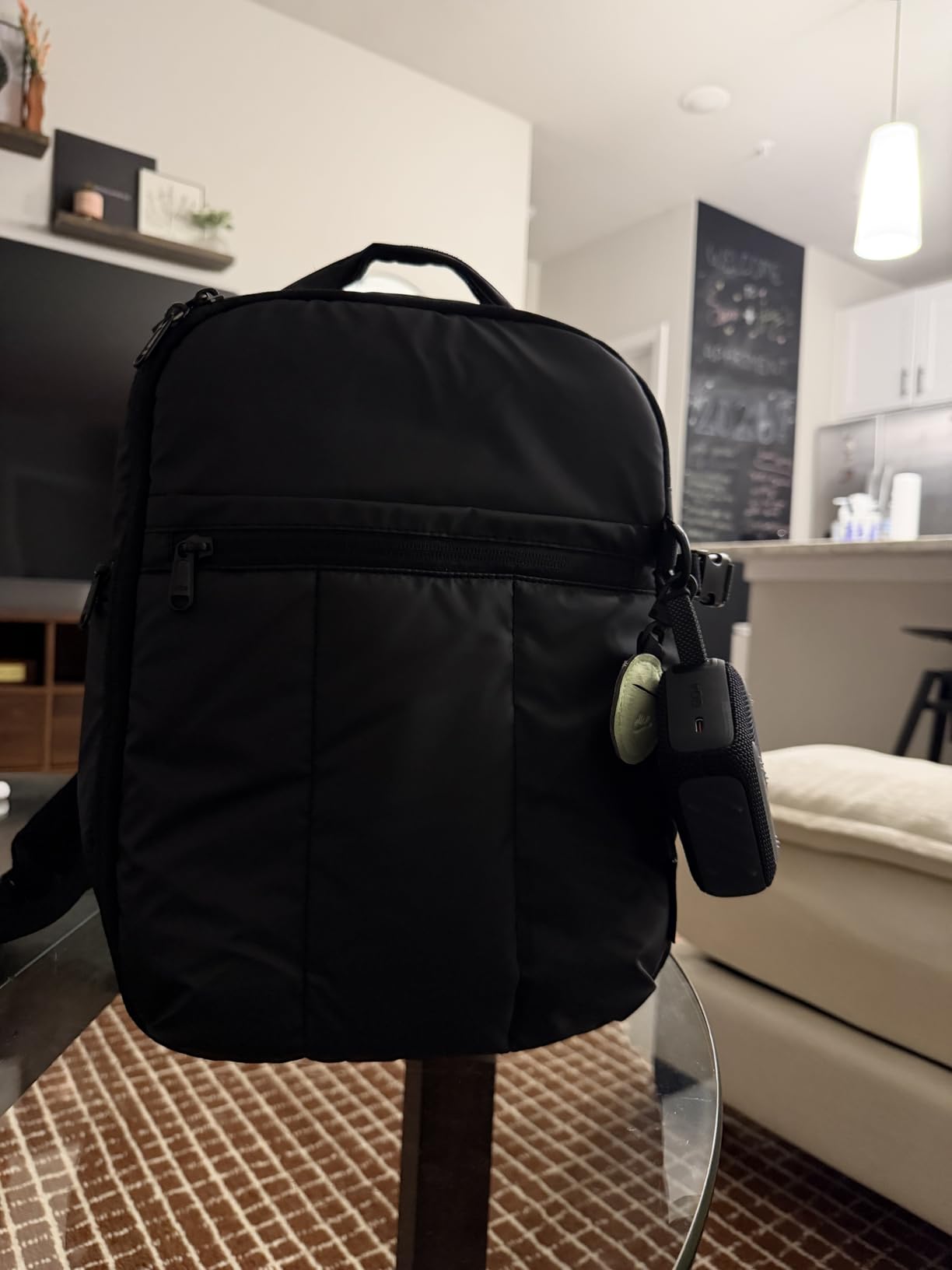 BAGSMART Puffy Camera Backpack, Camera Bags for Photographers, DSLR/SLR Mirrorless Photography Camera Case, Small Water-resistant Travel Backpack for Women with Laptop Compartment, Black customer photo 1