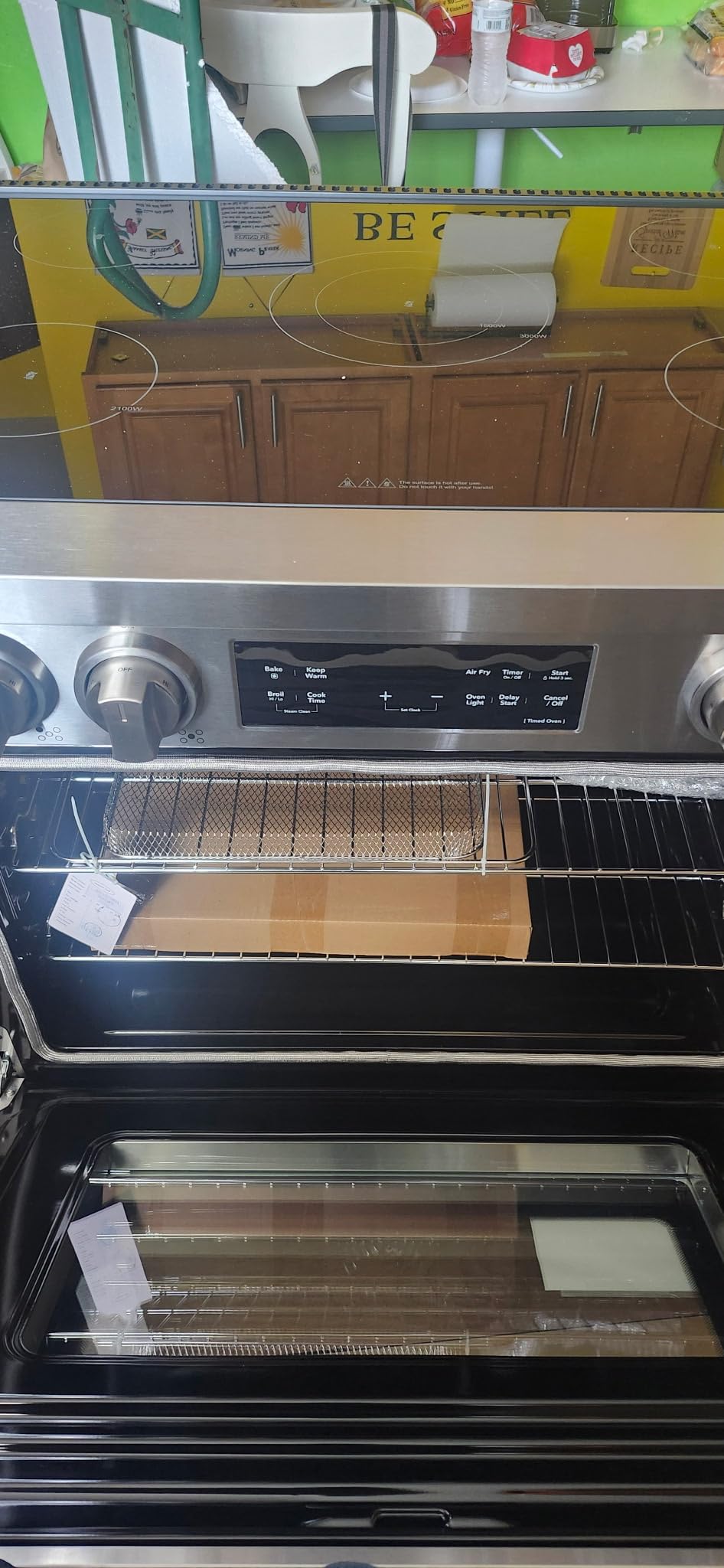 AAOBOSI 36 Inch 6 Cu.Ft Front Control Electric Range Oven with 5 Cooktop Elements,9 Cooking Power Level 9300W, Smart Control Air Fryer Convection Self Clean Freestanding Oven,240V(No Powercord) customer photo 2