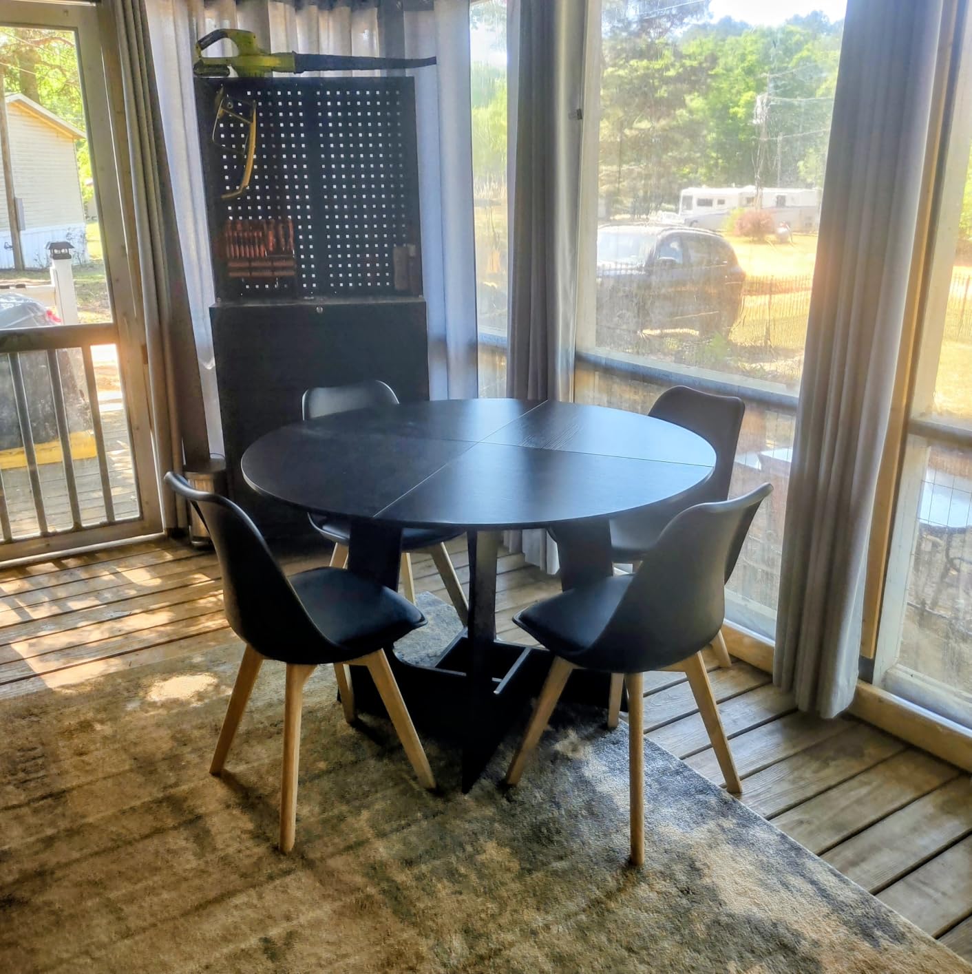 Dining Chairs Set of 4, Modern Upholstered Dining Room Chairs with PU Leather Padded Seat, Armless Kitchen Chairs with Curved Backrest and Solid Wood Legs customer photo 1