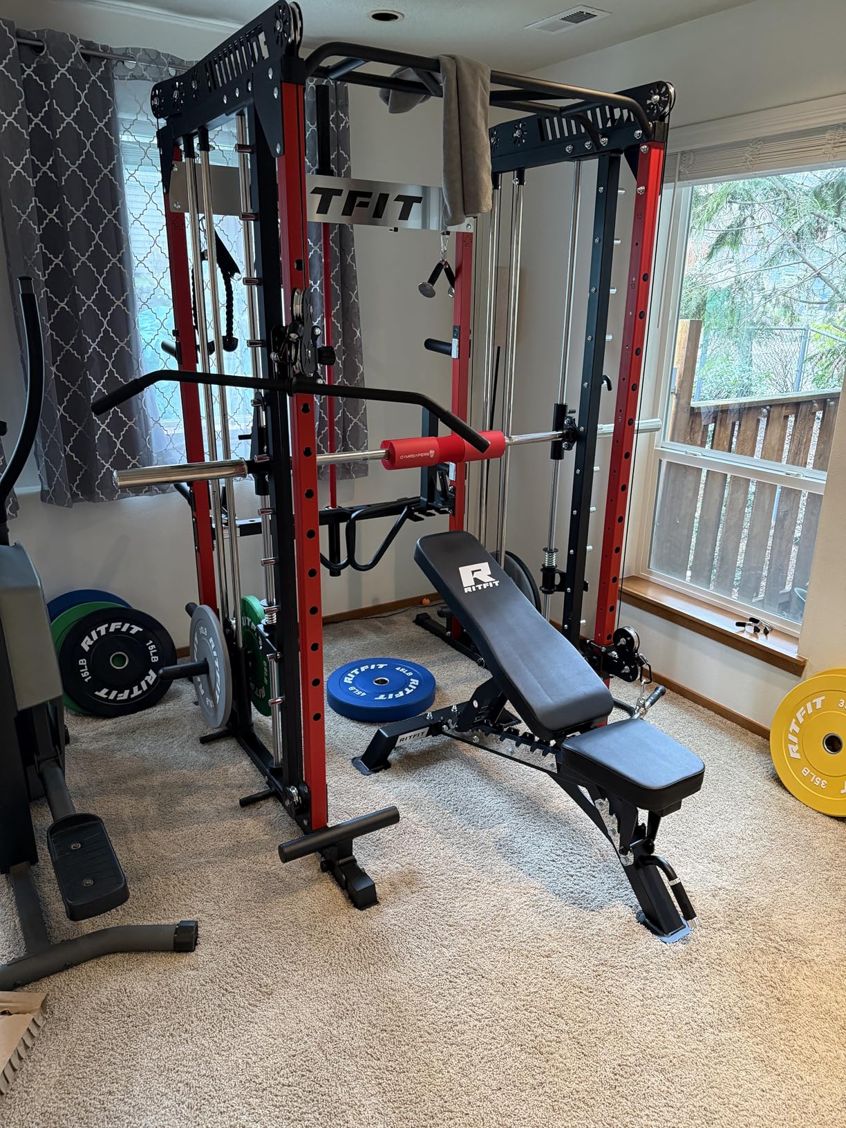 M1 Pro Smith Machine Package, All-in-One Power Cage with Weight Stack Set, Includes LAT Pulldown & Cable Crossover System for Home Gym customer photo 1