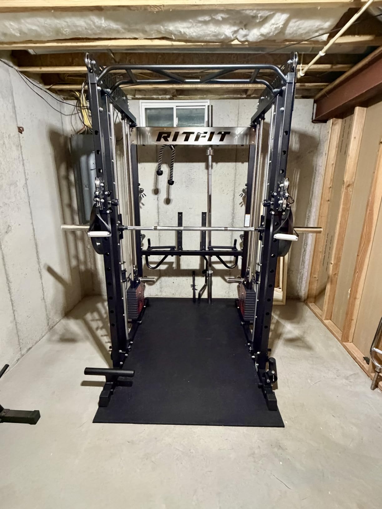 M1 Pro Smith Machine Package, All-in-One Power Cage with Weight Stack Set, Includes LAT Pulldown & Cable Crossover System for Home Gym customer photo 2