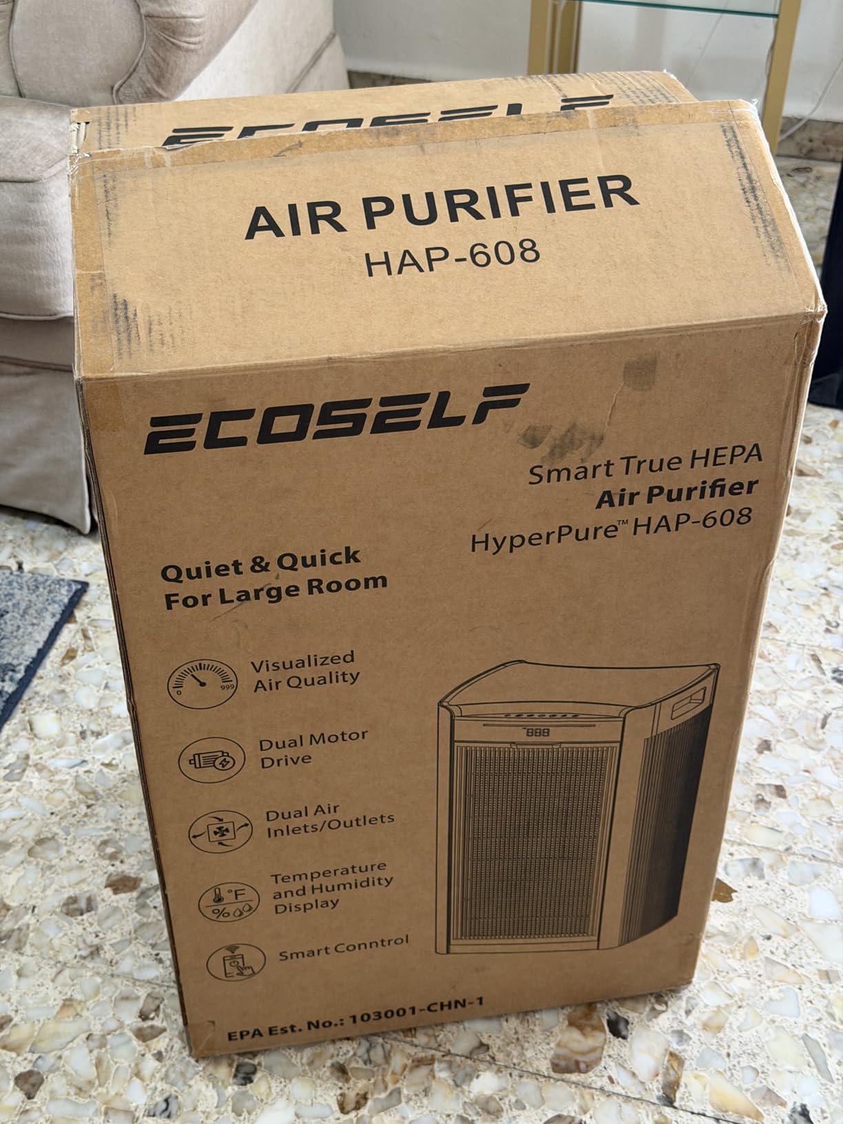 Air Purifiers for Home Large Room 4800 sq ft, with Real HEPA Filters, X-Shaped Powerful Filtration, App Smart Control, AQI Display, Real-Time Temp & Humidity Monitor for Pet Hair, Smoke, Odors, HAP608 customer photo 1