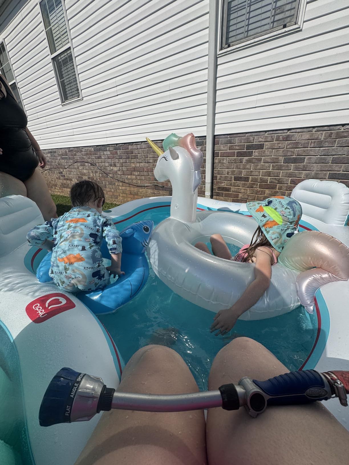 QPAU Inflatable Swimming Pool with 2 Seats and Backrests, 80