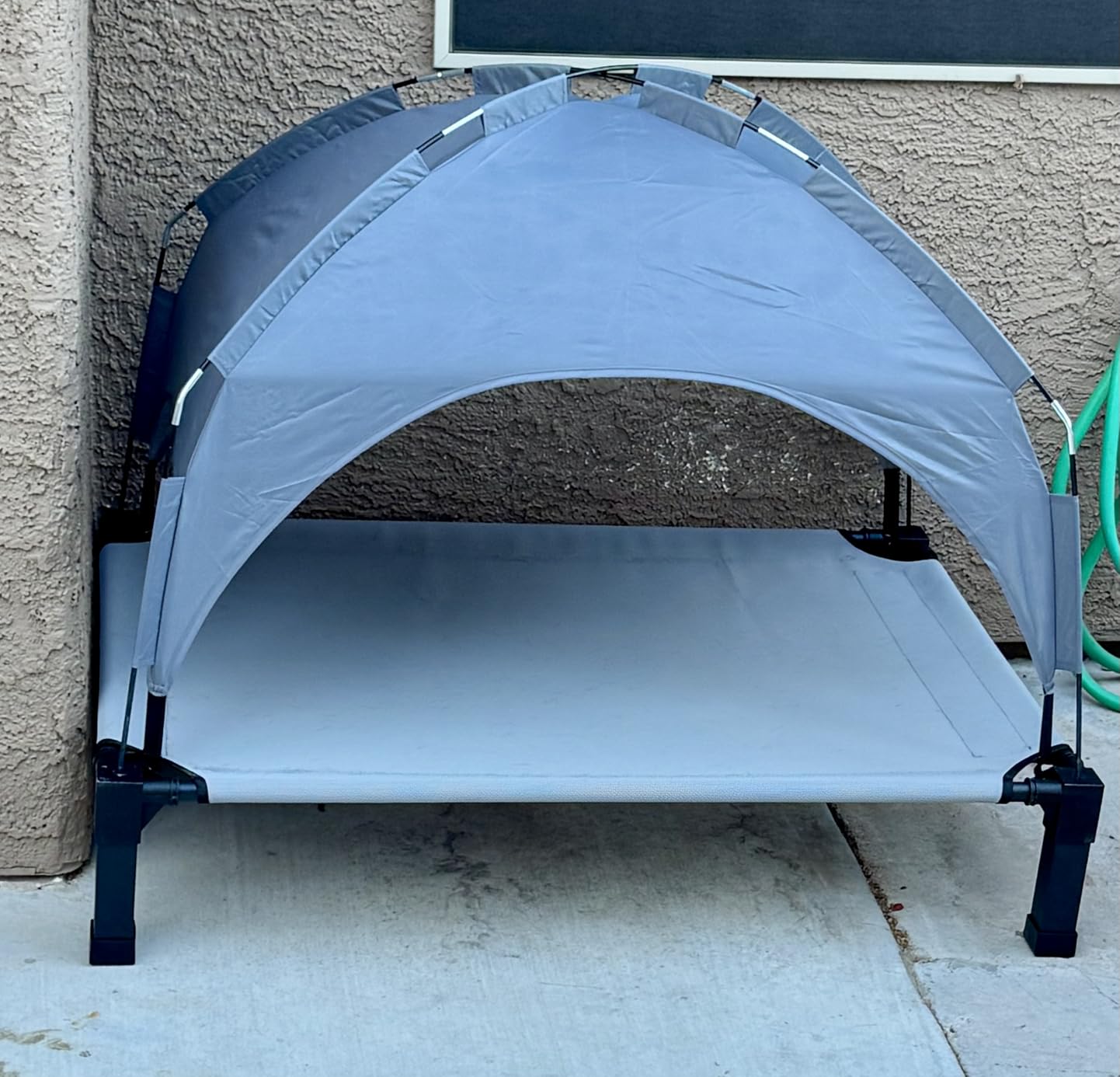 Heeyoo Elevated Dog Bed with Removable Canopy, Portable Dog Cot with Sun Protection Shade Tent, 42in customer photo 1