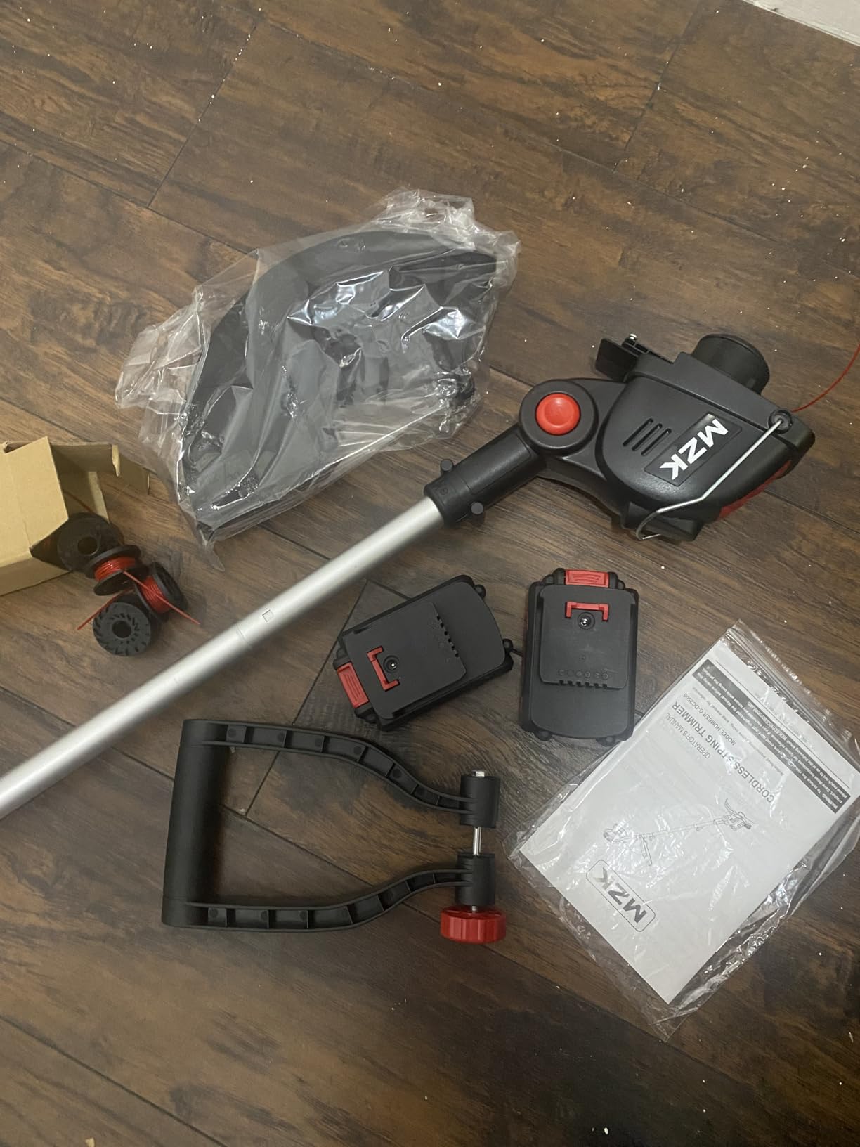 MZK 20V 12'' Cordless String Trimmer, Grass Trimmer&Edger with 8 Replacement Spools, Battery Powered Weed Trimmer with Auto Line Feed for Garden, Lawn(2 * 2AH Battery and Charger Included),ST12D07 customer photo 1