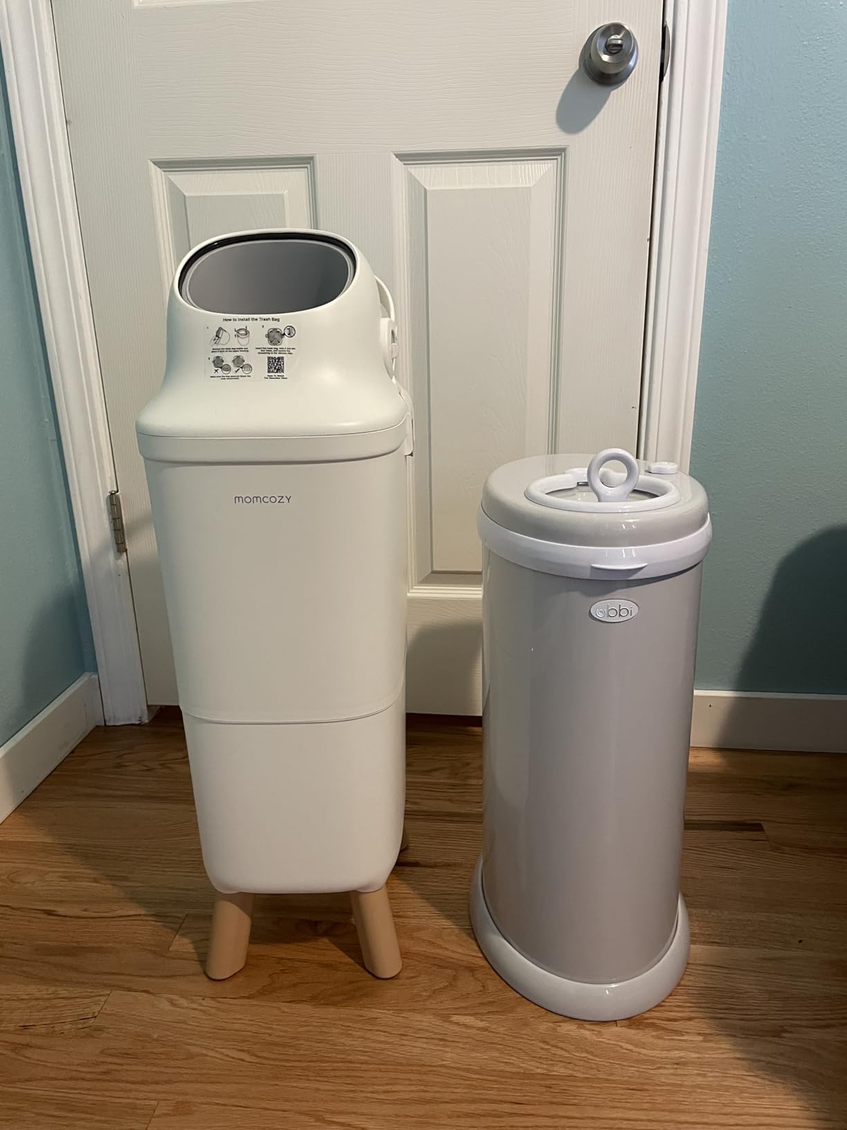 Momcozy Diaper Pail with Patented Triple-Seal Odor Control, Wide Opening, Ergonomic Height, Large Capacity with Viewing Window, Childproof Lock, Fits Standard Trash Bags customer photo 2
