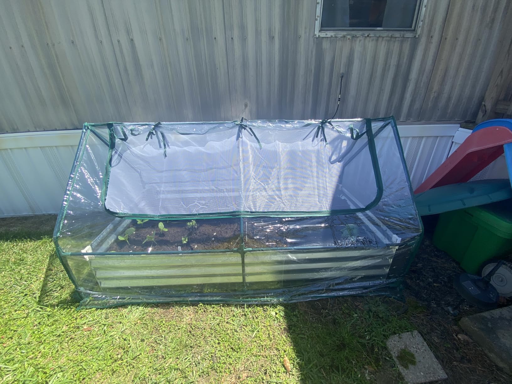 VEVOR 6x3x1FT Metal Raised Garden Bed with Greenhouse Cover, Outdoor Galvanized Planter Raised Beds for Gardening for Vegetables Flowers and Fruit customer photo 1