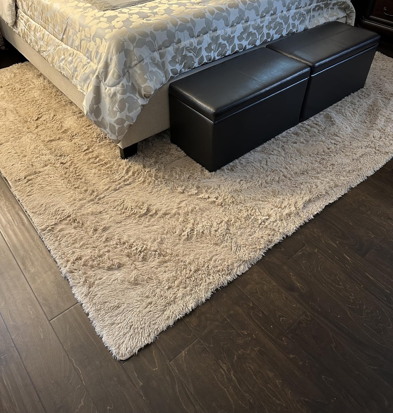 8x10 Area Rugs for Living Room Bedroom: Ultra Soft Fluffy Shag Rug Upgrade Non-Slip Non-Shedding Large Fuzzy Plush Carpet Indoor Floor Carpets for Kids Room Playroom Nursery Dorms Home Decor Black customer photo 2
