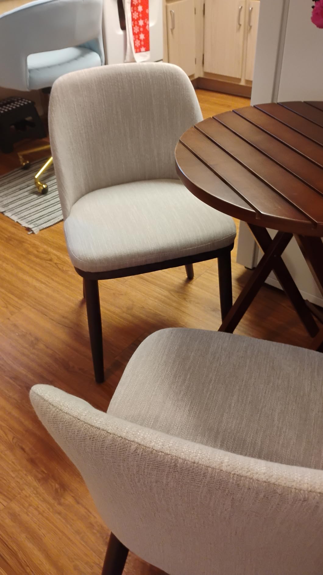 COLAMY Upholstered Dining Chairs Set of 4, Modern Kitchen Chairs with Back, Fabric Side Dining Room Chairs with Wood Legs customer photo 2