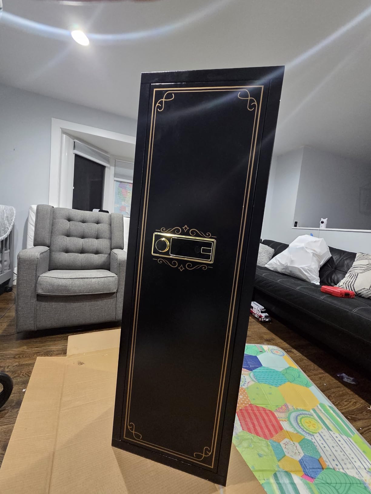 KAER 20 Gun Safe Biometric - Assembled Gun Safes for Rifles and Pistols Fingerprint Rifle Safe Large Gun Cabinet for Shotguns with Digital Keypad Removable Gun Racks Pistol Pockets LED Sensor Light customer photo 1