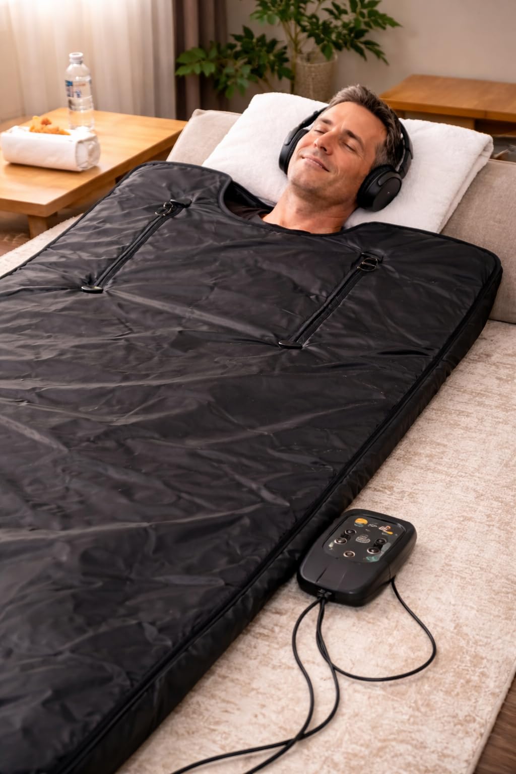 Infrared Sauna Blanket for Home: Portable Full Body Detox Wrap with Deep Heat Relaxation - Adjustable 86-176°F Far Infrared Therapy 20-60 Min Timer Waterproof Foldable Design 71 x 31.5 Inch customer photo 1