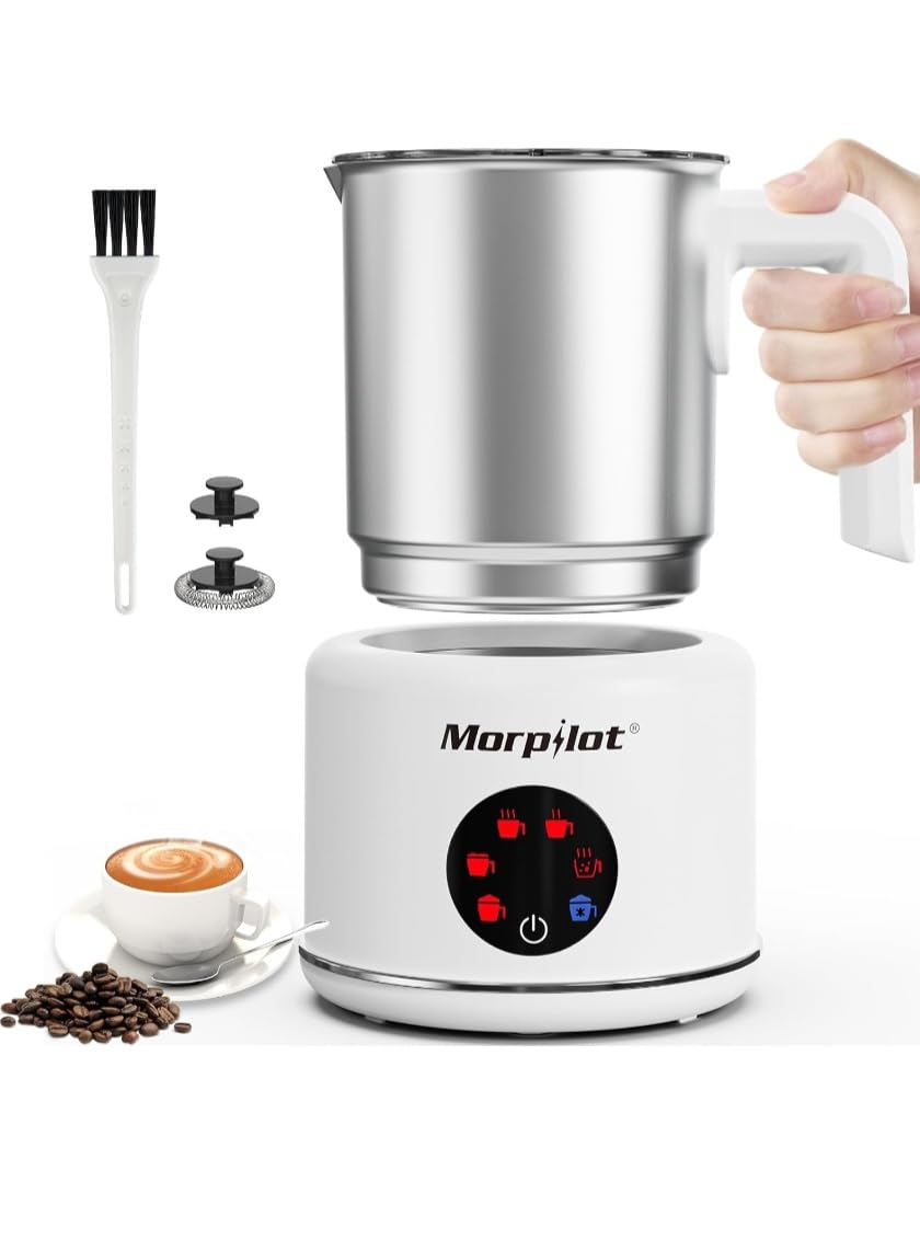 Large Electric Milk Frother and Steamer, 16.9oz/500ml Milk Steamer and Frother for Latte or Hot Chocolate, Dishwasher Safe, 6 Functions, Enjoy Perfect Milk Froth in 2 Min (Black-Stainless Steel) customer photo 1