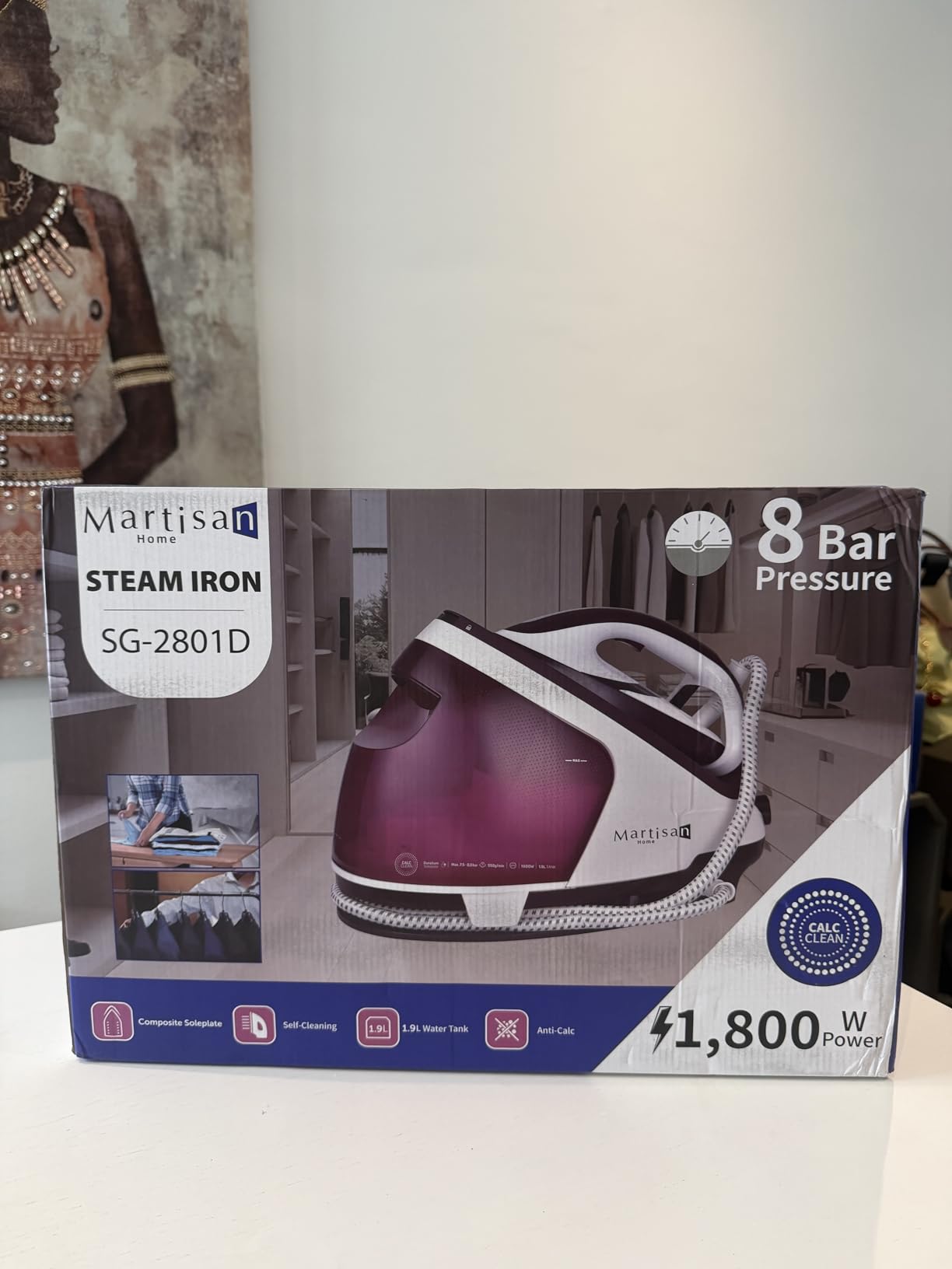 Martisan Cordless Iron for Clothes, 1600W, Wireless, Rapid Heating, Retractable Cord, Power Charging Base, Ceramic Soleplate, Auto-off, Anti-calc, Anti-drip, Self Clean customer photo 2