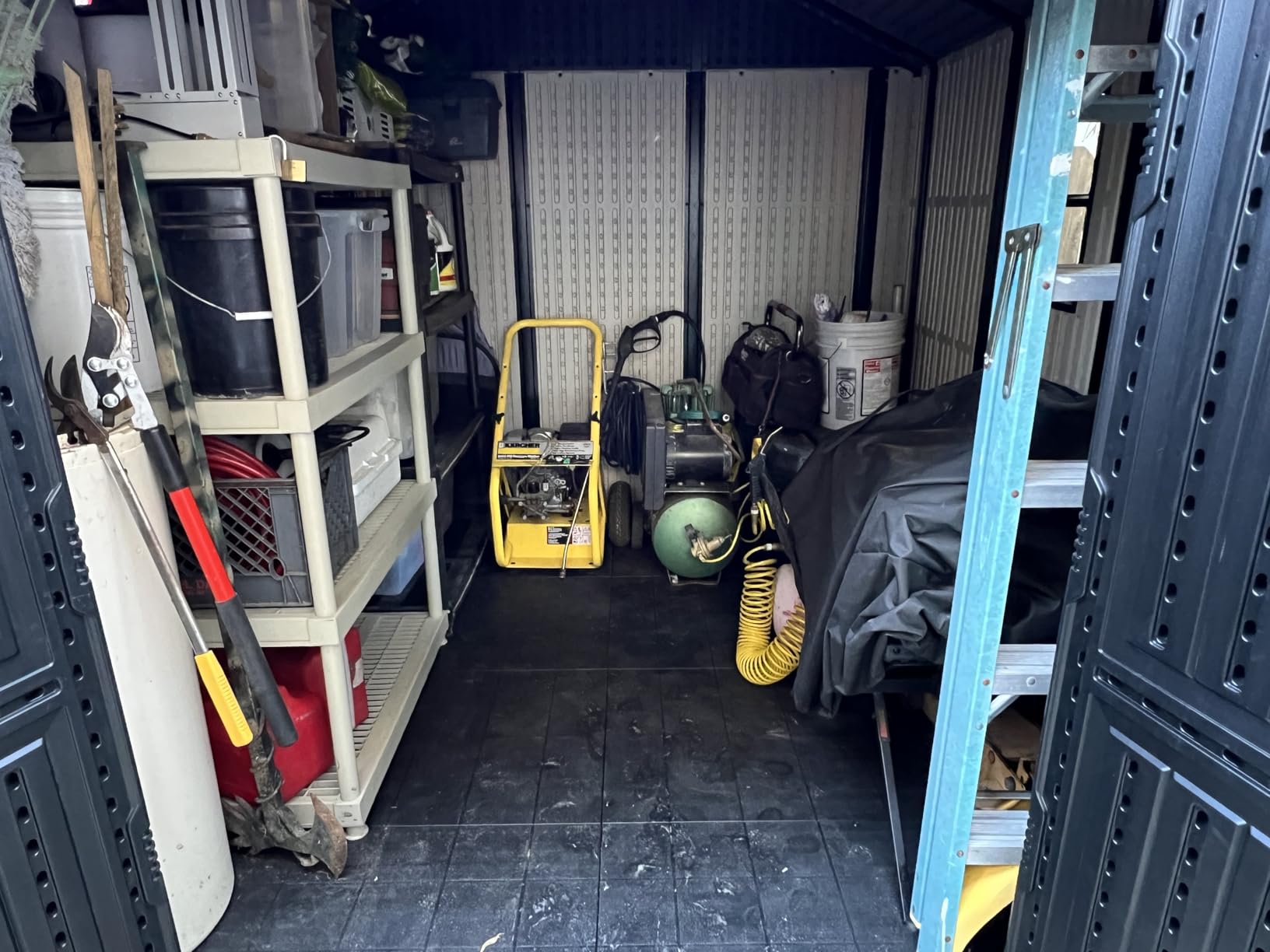Patiowell 6x4 FT Resin Outdoor Storage Shed with Floor, Plastic Storage Shed with Lockable Door, Outside Shed Perfect to Store Patio Furniture, GardenTools Bike Accessories, Lawn Mower, Light Gray customer photo 2