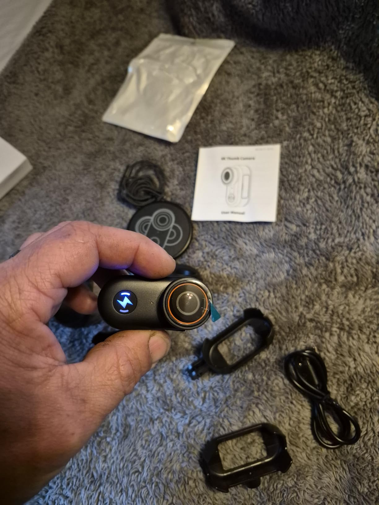 4K Mini Body Camera with 64GB Card, WiFi Thumb Action Camera with 1.47