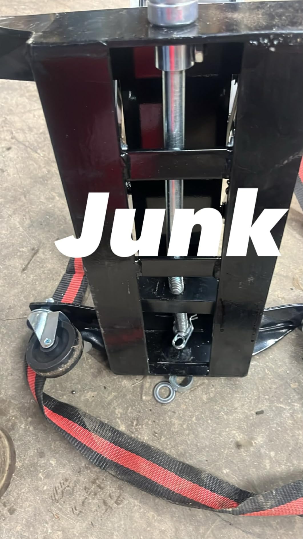Garvee Transmission Jack 450 LBS Capacity: Low Profile Lift with 2M Safety Straps & 4 Brake Wheels, 7-23 Inch Range for Car & Truck Repair (Black) customer photo 1