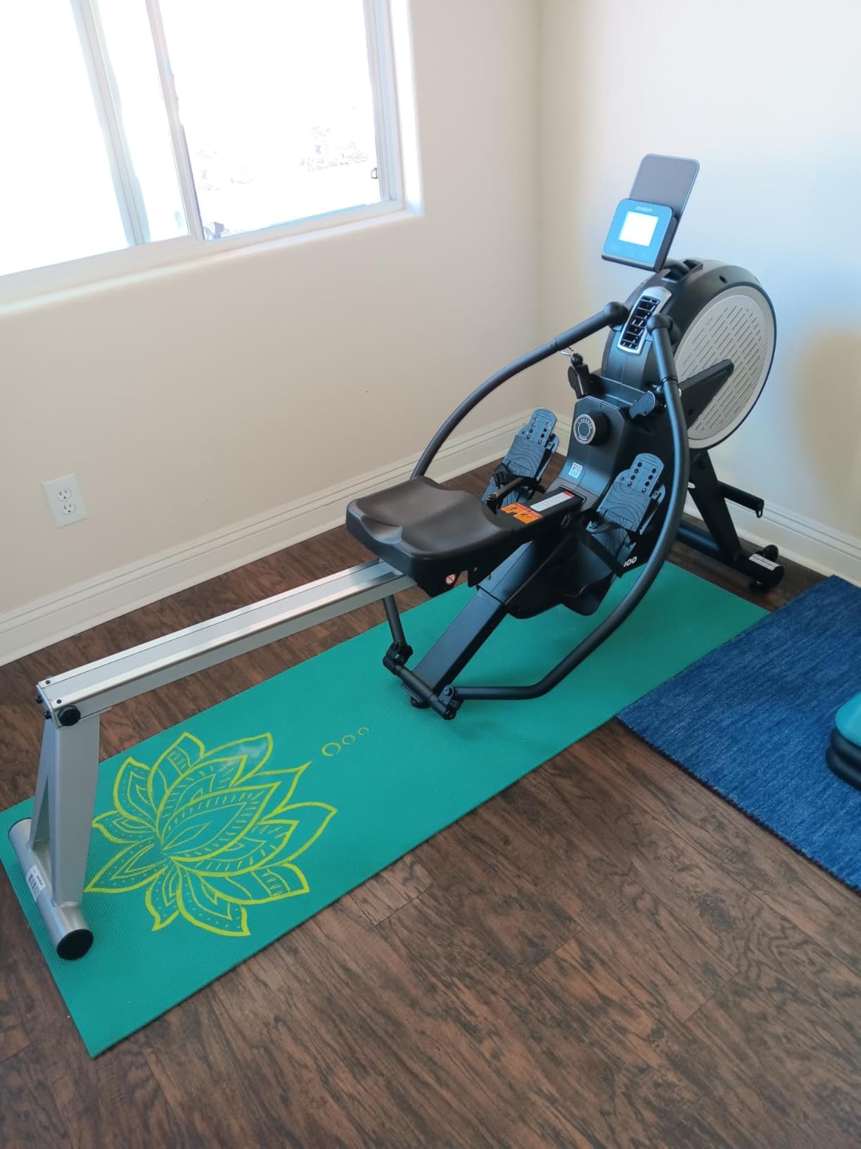 pooboo Rowing Machines for Home, Dual Wind & Magnetic Resistance, Foldable Row Machine 400 LB Weight Capacity, 14 Levels Resistance Quiet Rowers, App Supported customer photo 1