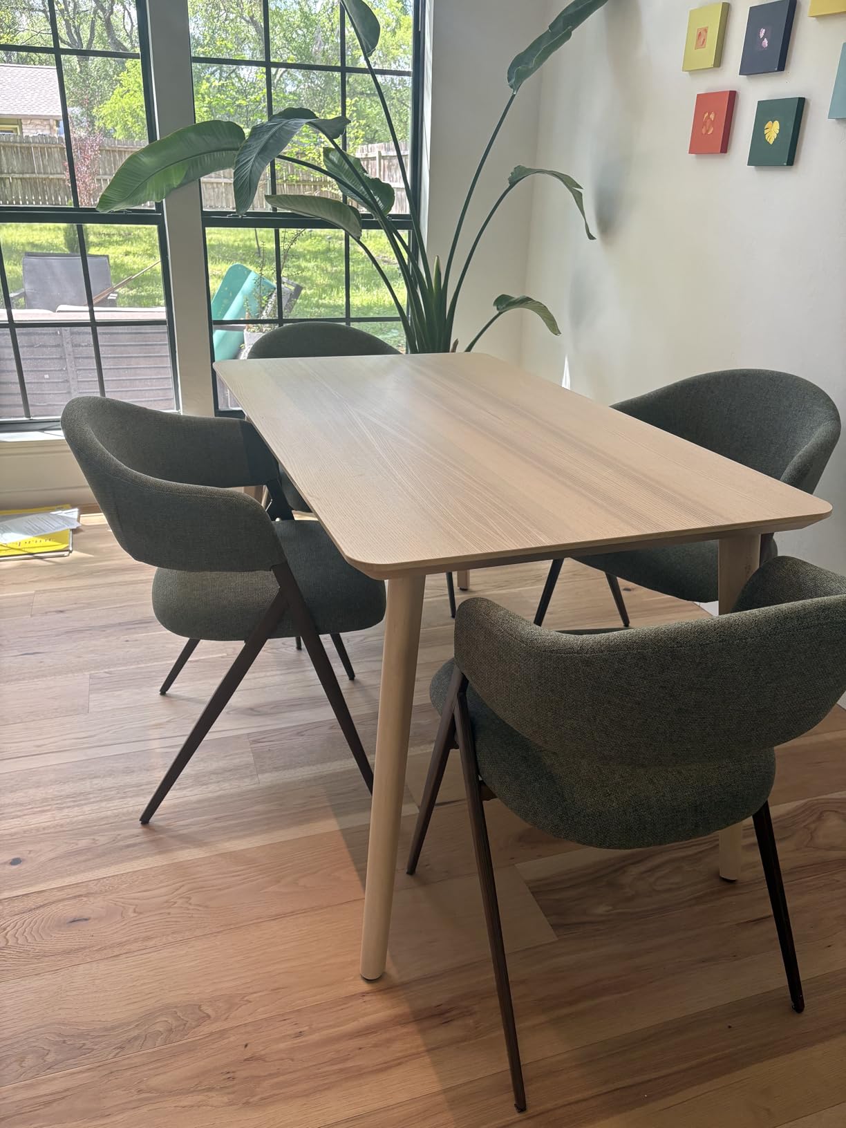 COLAMY Dining Chairs Set of 4, Mid Century Modern Dining Room Kitchen Dinner Chairs with Iron Legs, Open Back and Padded Seat customer photo 1