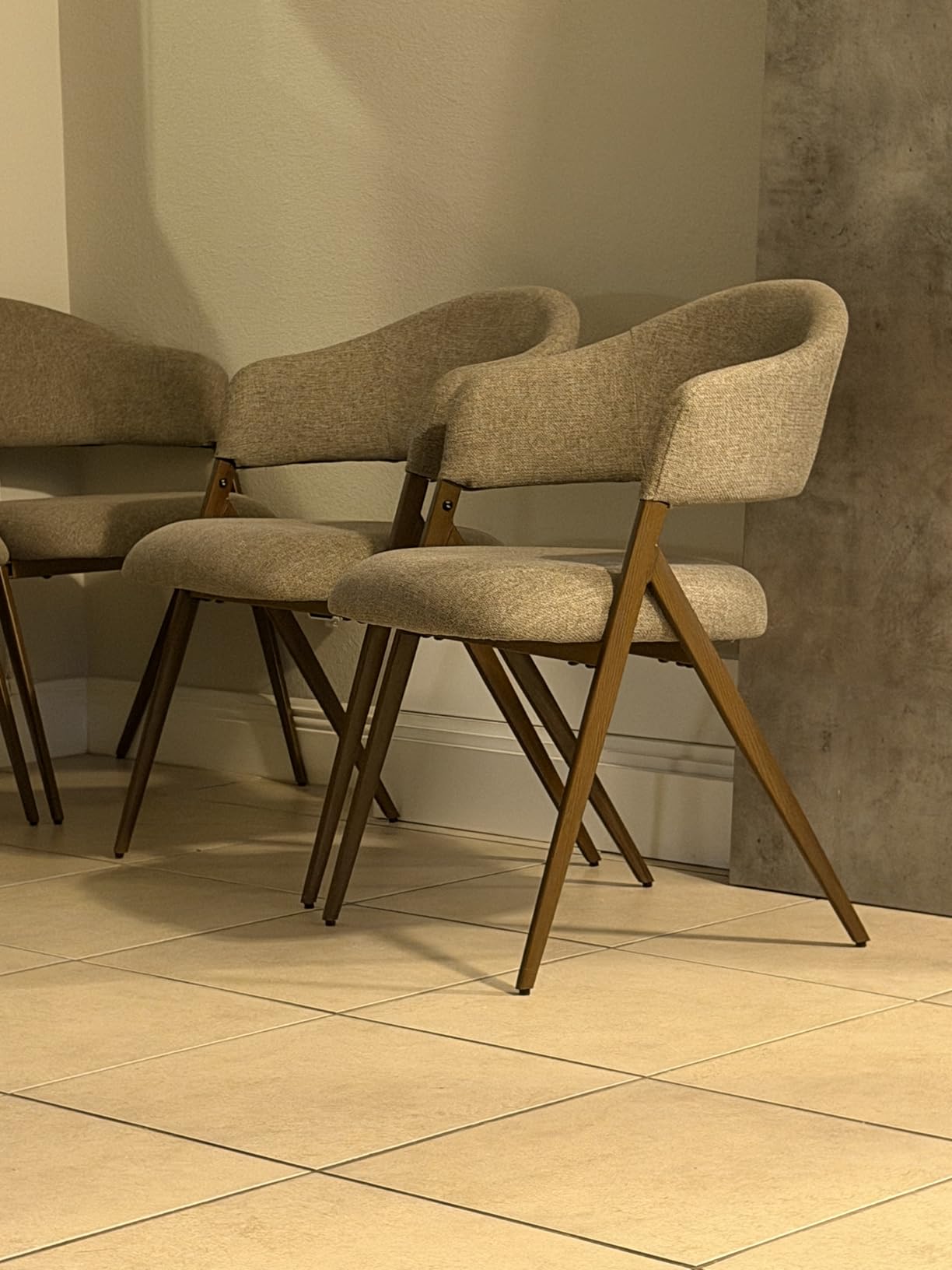 COLAMY Dining Chairs Set of 4, Mid Century Modern Dining Room Kitchen Dinner Chairs with Iron Legs, Open Back and Padded Seat customer photo 2