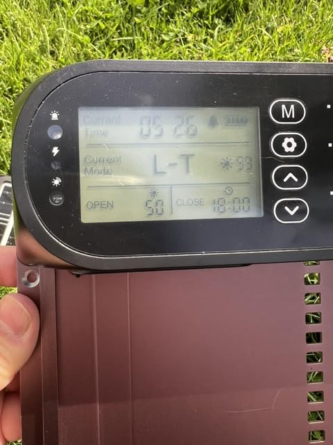 Automatic Chicken Coop Door Solar Powered, LCD Screen Electric Auto Chicken Coop Door with Timer & Light Sensor, Aluminum Rechargeable Automatic Chicken Door Opener with Remote Control & 4 Modes customer photo 1