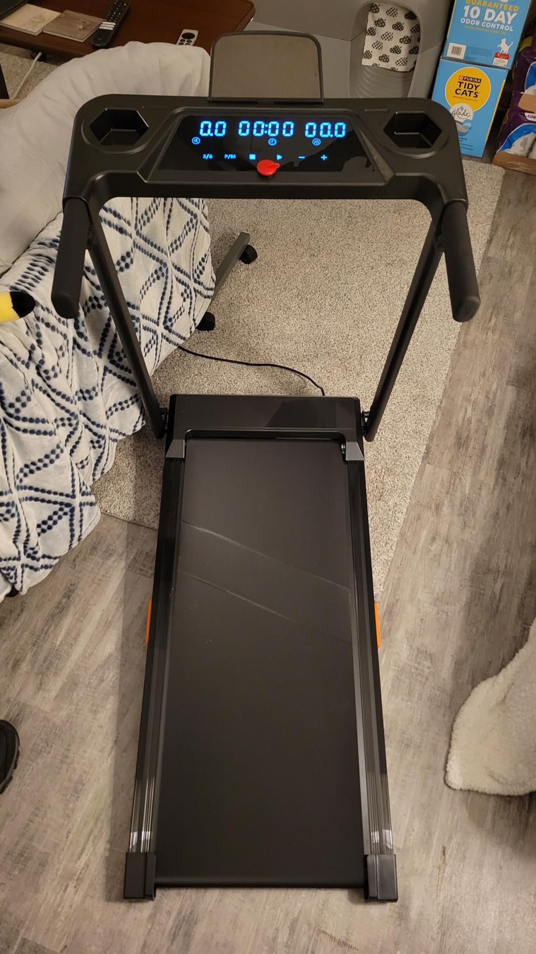 LONTEK 15% Auto Incline Treadmills for Home, 10S Folds Away Portable Treadmill with Led Screen & Handle Bar Up to 300LBS Capacity, 3.0HP 7-Layer Shock-Absorbing Walking Pad Treadmill 0.6-7.2MPH customer photo 2