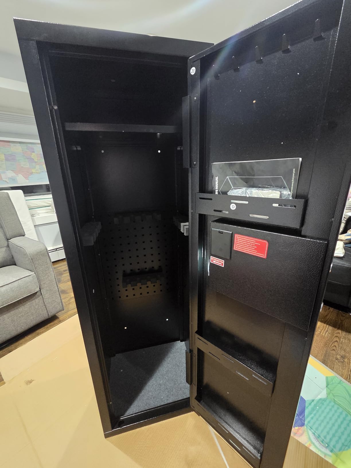 KAER 25 Gun Safe Biometric - Assembled Gun Safe for Rifles and Pistols, Long Rifles Safe Large Gun Cabinet for Shotguns with Digital Keypad/Removable Gun Racks/Pistol Pockets/LED Sensor Light customer photo 2