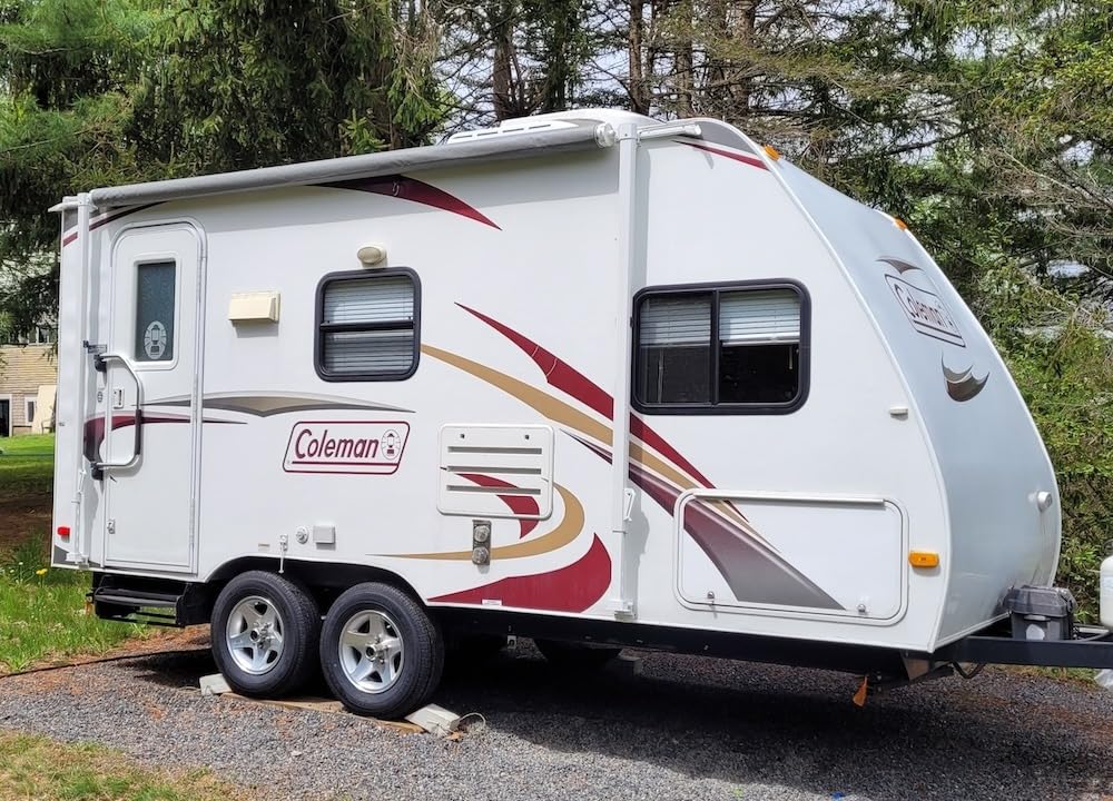 YESCAMP Manual RV Awning Complete Kit Retractable Camper Awning for RV or Trailers RV Roll Out Awning for Camper or 5th Wheel,Travel Trailers,Toy Haulers,Motohome(16Ft,White Frame,Navy Blue customer photo 2