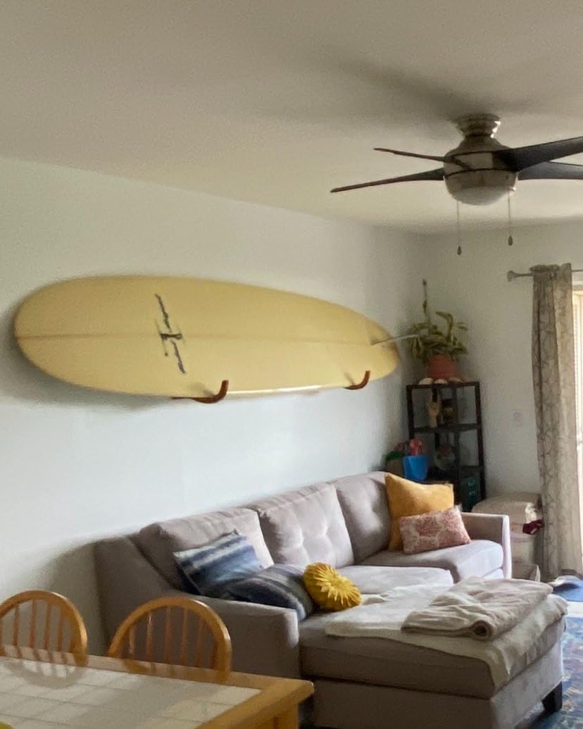 COR Surf Surfboard Wall Rack for Longboards and Shortboards | Beautiful Wood Wall Display Mount Works Indoor and Outdoor customer photo 1