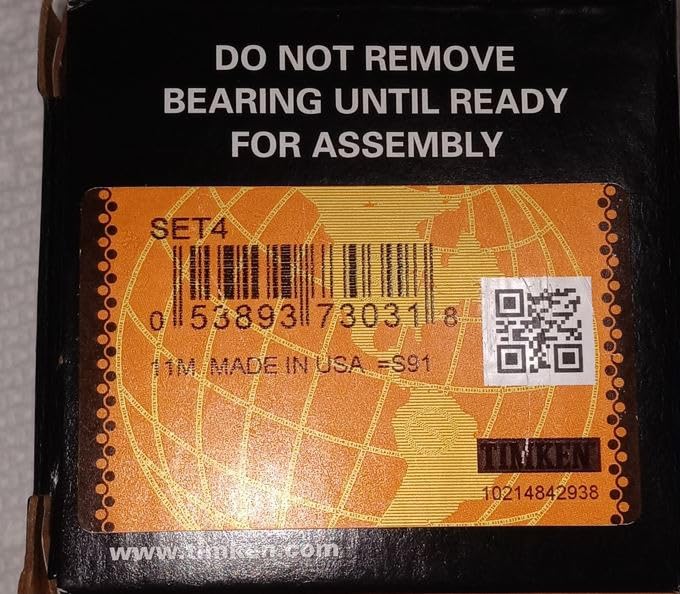 Timken SET4 L44649/L44610 Tapered Roller Bearing Cone and Cup Set, Steel, Inch, 1.0625