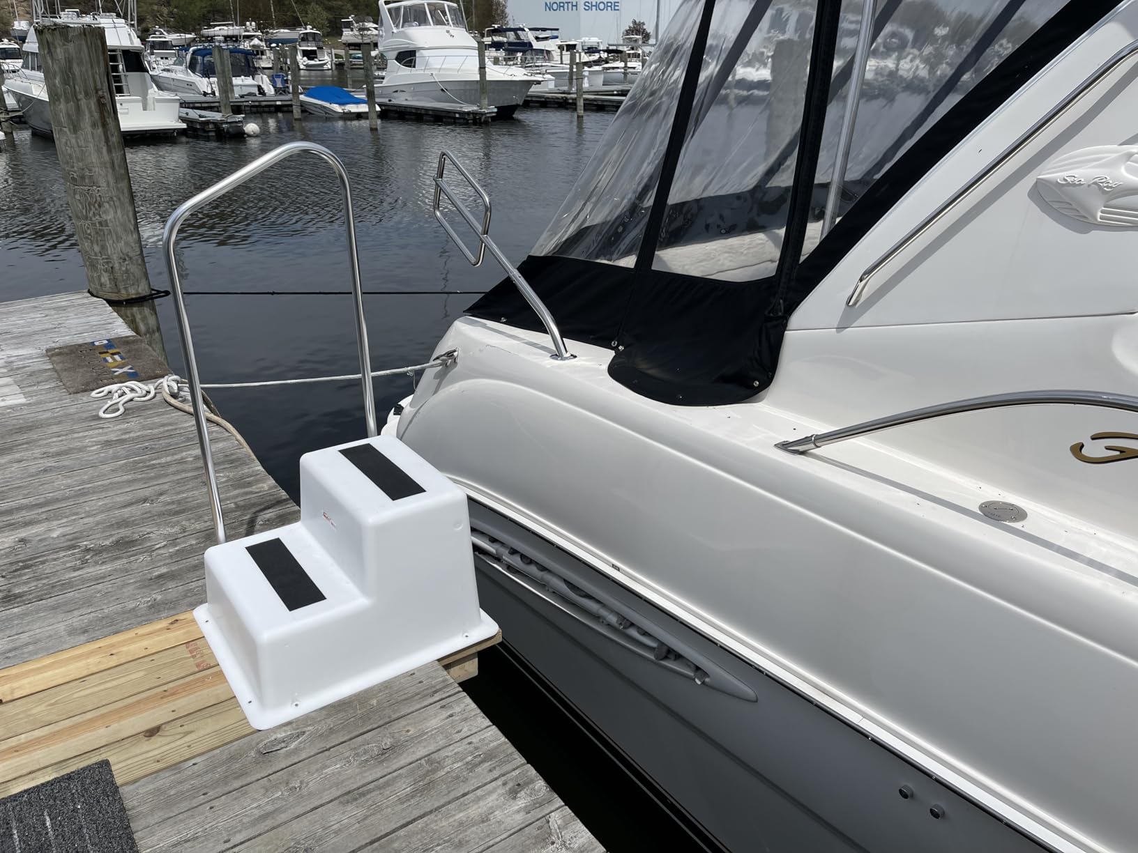 TAYLOR MADE PRODUCTS Stepsafe Double Dock Step Handrail Attachment, 19.5
