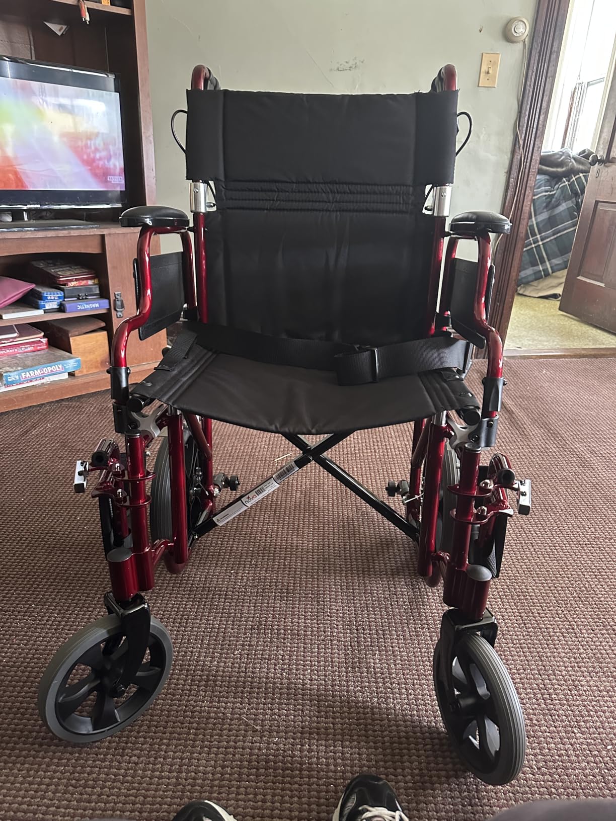 NOVA Lightweight Transport Chair with Locking Hand Brakes, 12
