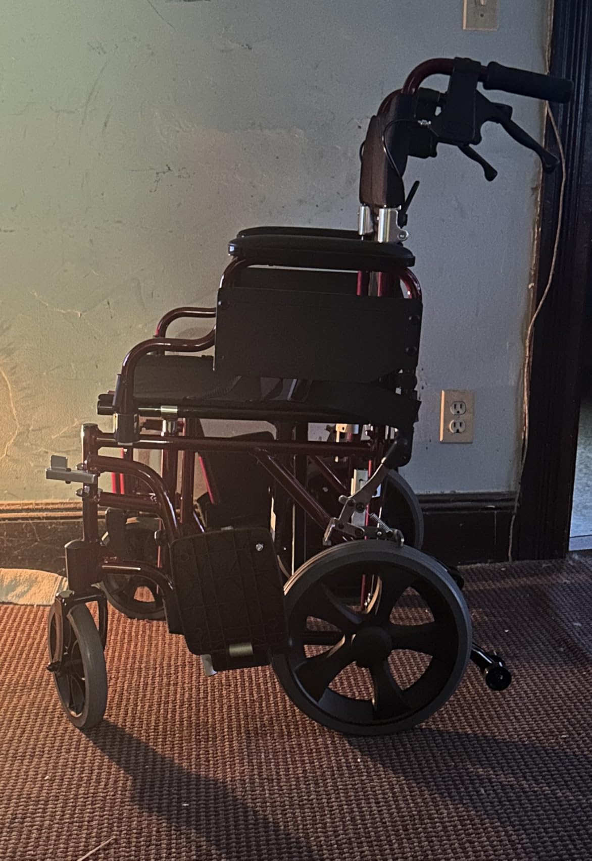 NOVA Lightweight Transport Chair with Locking Hand Brakes, 12