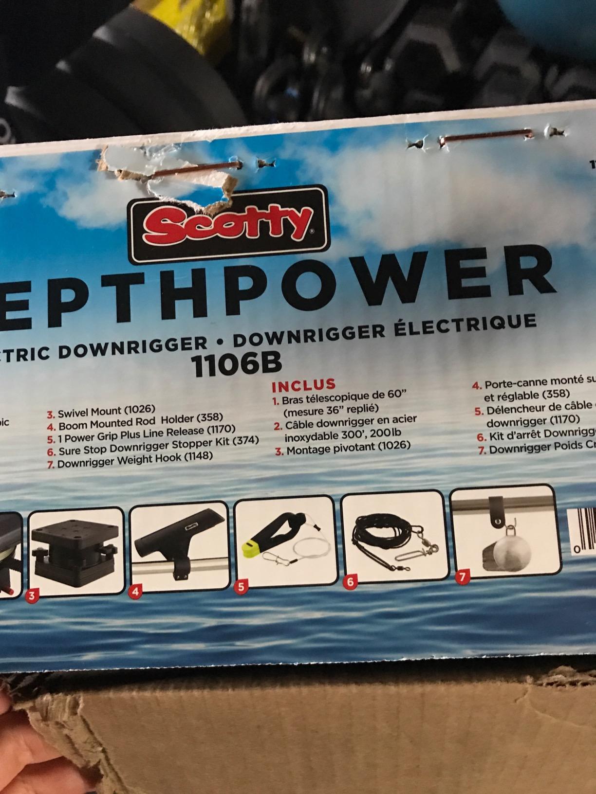 Scotty #1106 Depthpower Electric Downrigger w/ 60-Inch Telescopic Boom & Swivel Base, Rod Holder, Black, Large customer photo 1