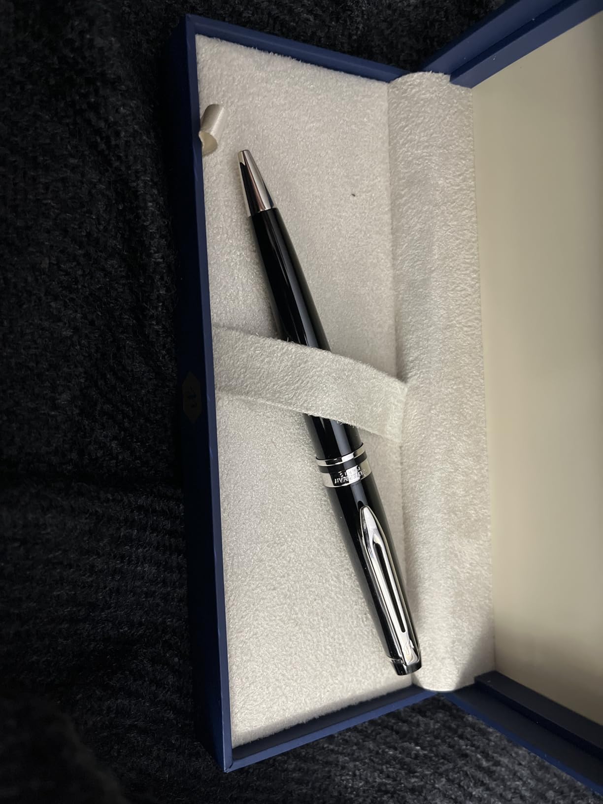 Waterman Expert Ballpoint Pen, Gloss Black with Chrome Trim, Medium Tip, Blue Ink, Luxury Pen in Gift Box - Supreme Writing Comfort, Signature Style, Polished, Professional customer photo 2
