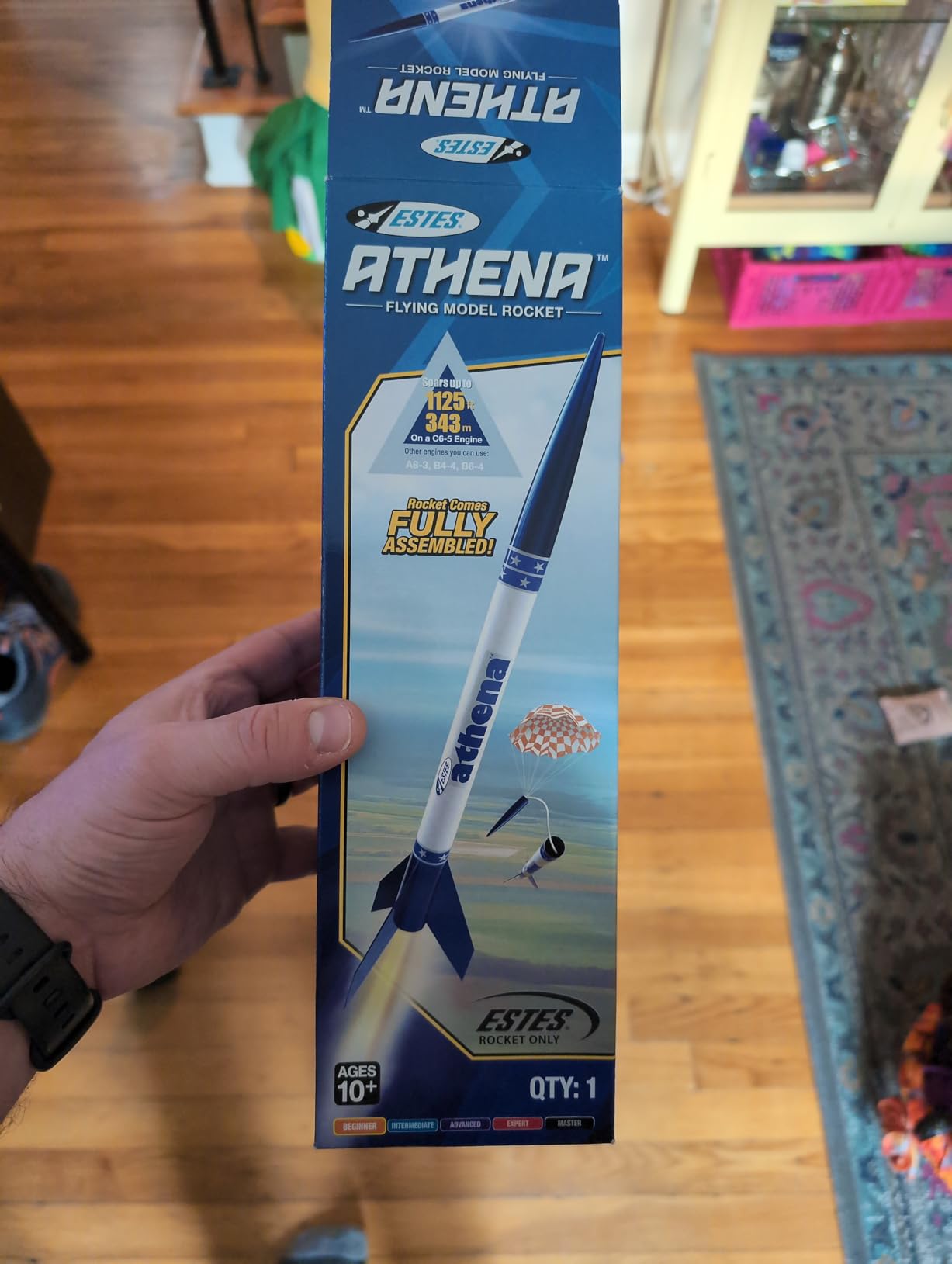 Estes 2452 Athena Rocket-Building Kit, Prebuilt Beginner Flying-Rocket Model Kit for Ages 10+, Blue customer photo 1